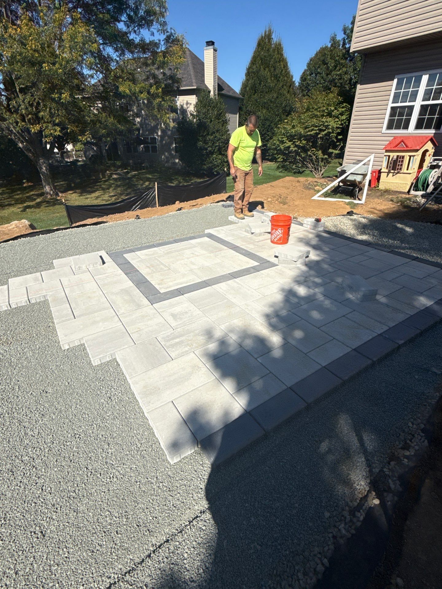 Backyard Retreat: Techo-Bloc Patio + Firepit Lounge by Saylor’s Lawn & Landscape