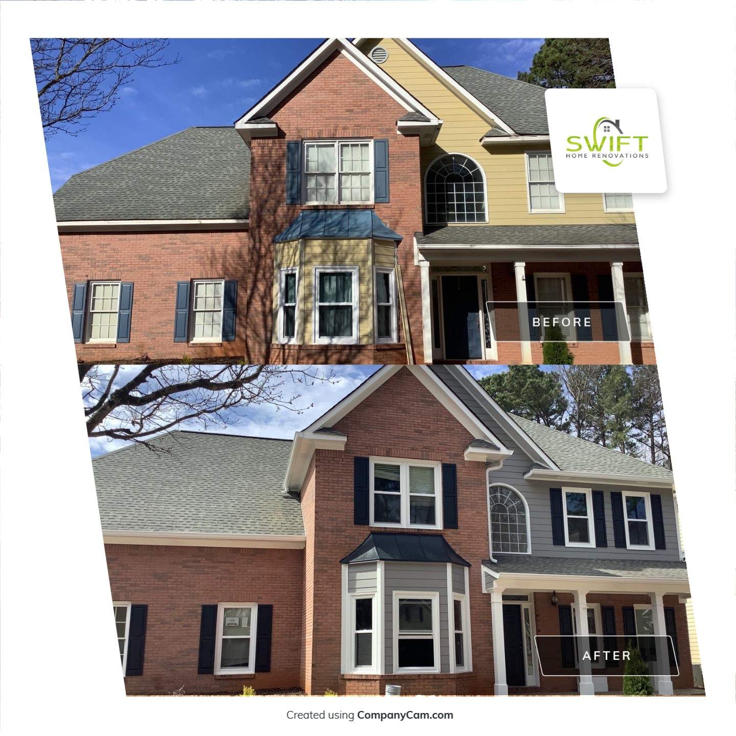 Comprehensive Exterior Renovation Featuring James Hardie Siding in Suwanee by Swift Home Renovations