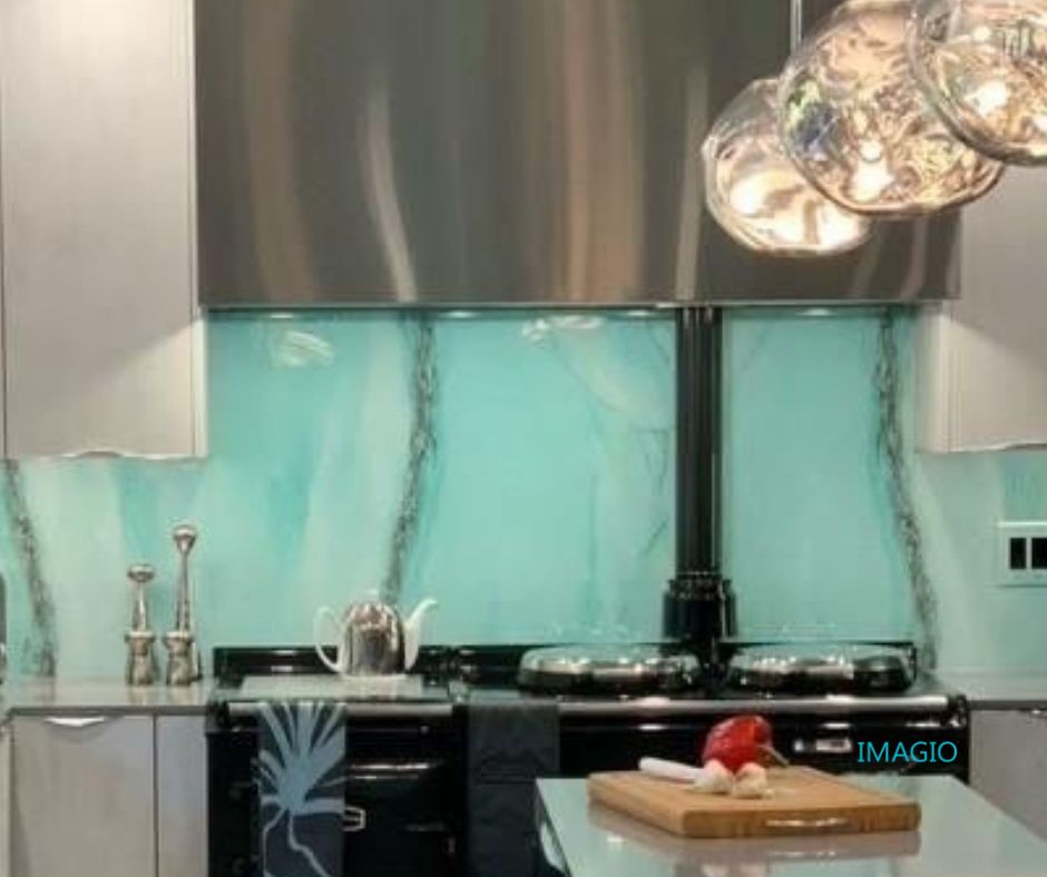 Kitchen Remodel using IMAGIO Solid Glass Backsplash by IMAGIO