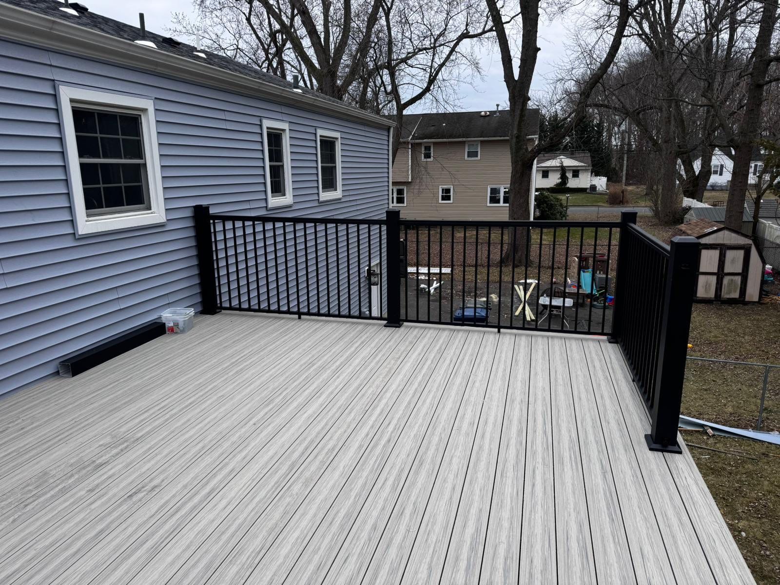 New Deck using Deckorators  decking and vinyl railings by deck guardian