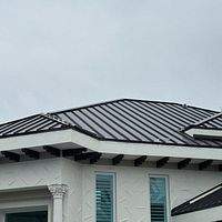.032 Aluminum 1.5" Mechanical Seam Dark Bronze  by Total Roofing System The Metal Roof Experts