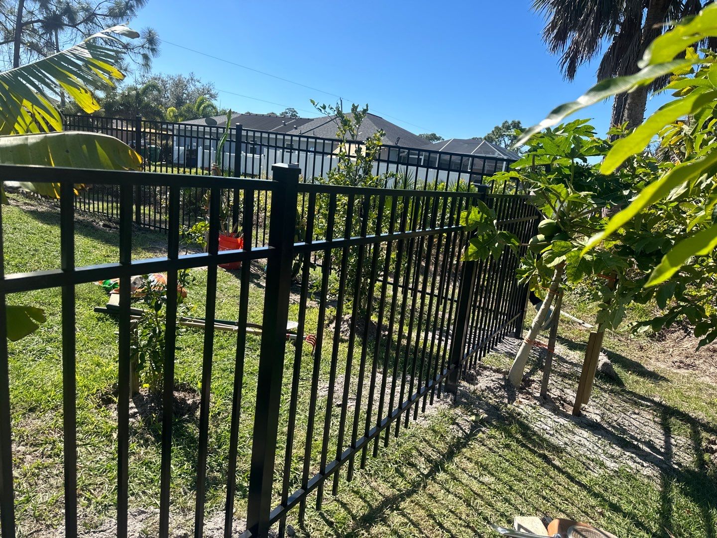 Aluminum Fence Installation using Black 3 Rail Aluminum Fence by Asap fence and gates, LLC