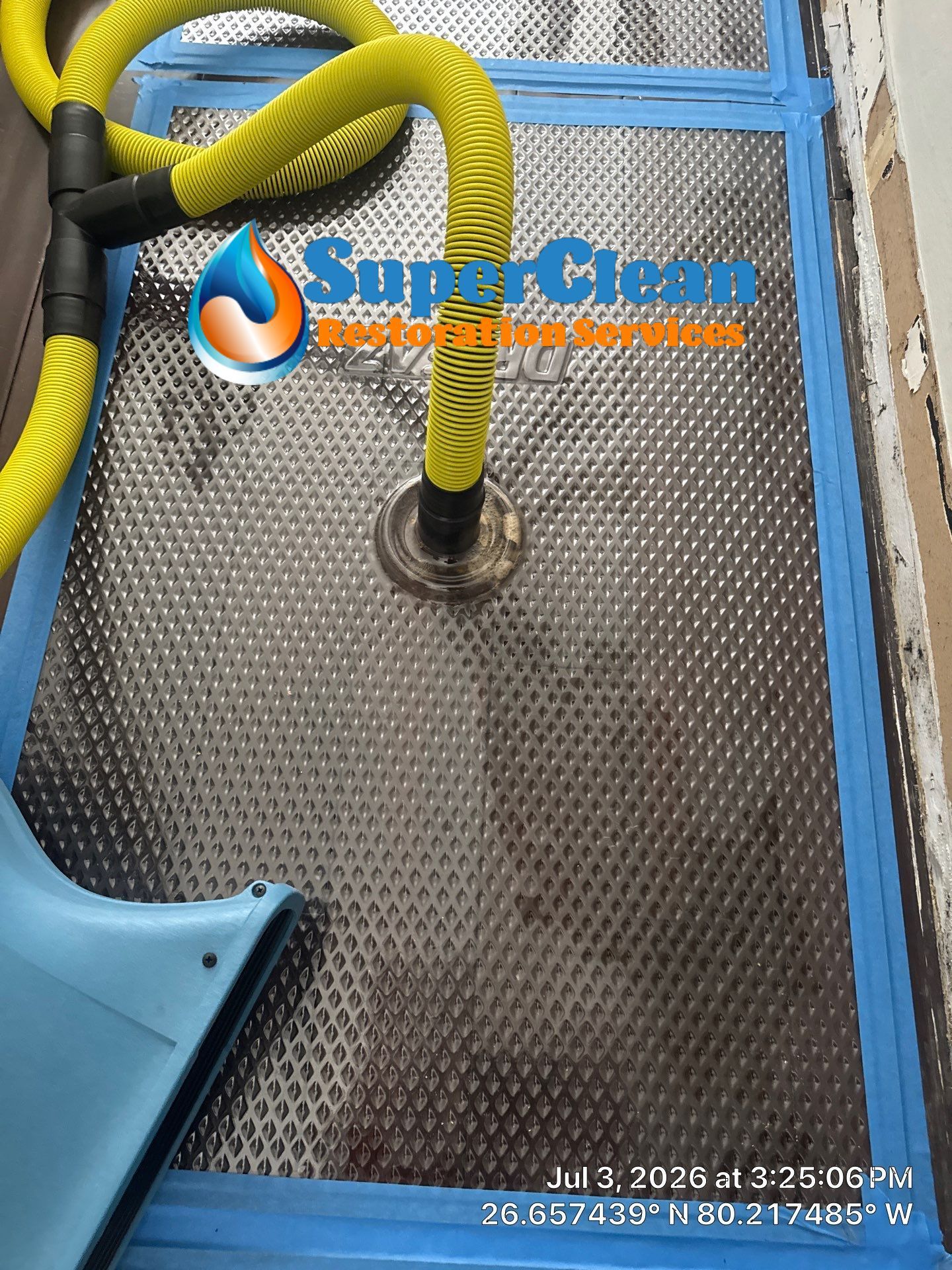 Professional Water Damage Mitigation and Hardwood Floor Drying in Wellington by SuperClean
