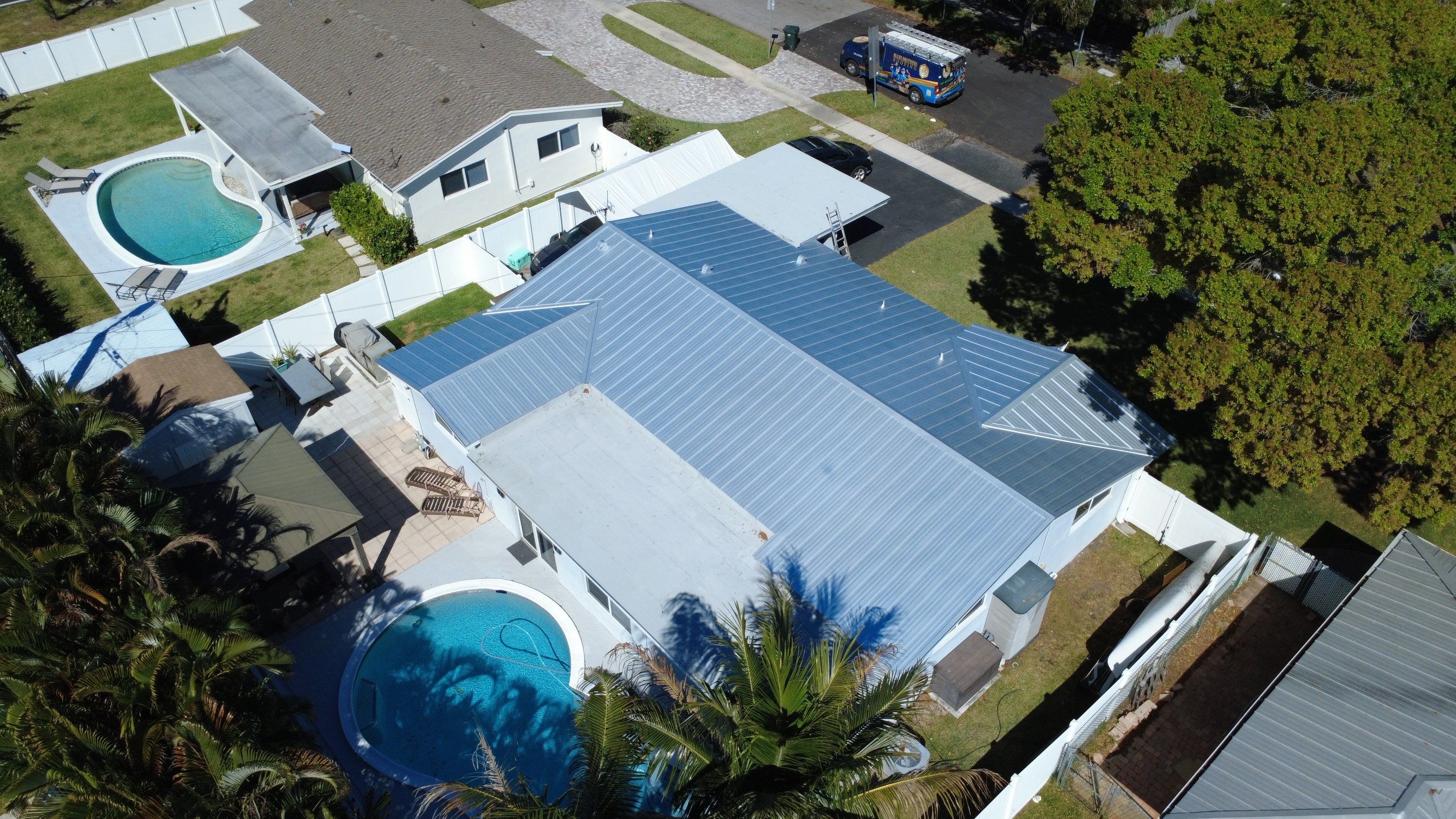 Residential Roofing Installation using 1" Nail strip metal roof by BLUES BROTHERS ROOFING