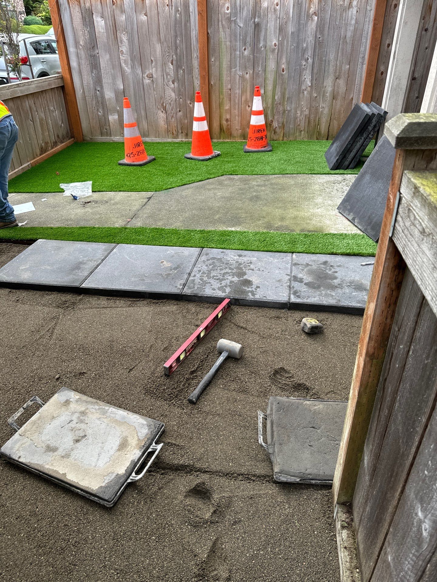 Paver Walkway & Turf Installation | Seattle  by Jireh Asphalt & Concrete Inc 