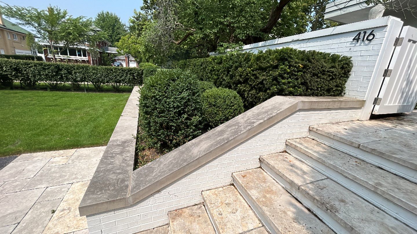 marble patio cleaning and sanding using Polysweep polymeric sand by Northern Power Washing LLC.