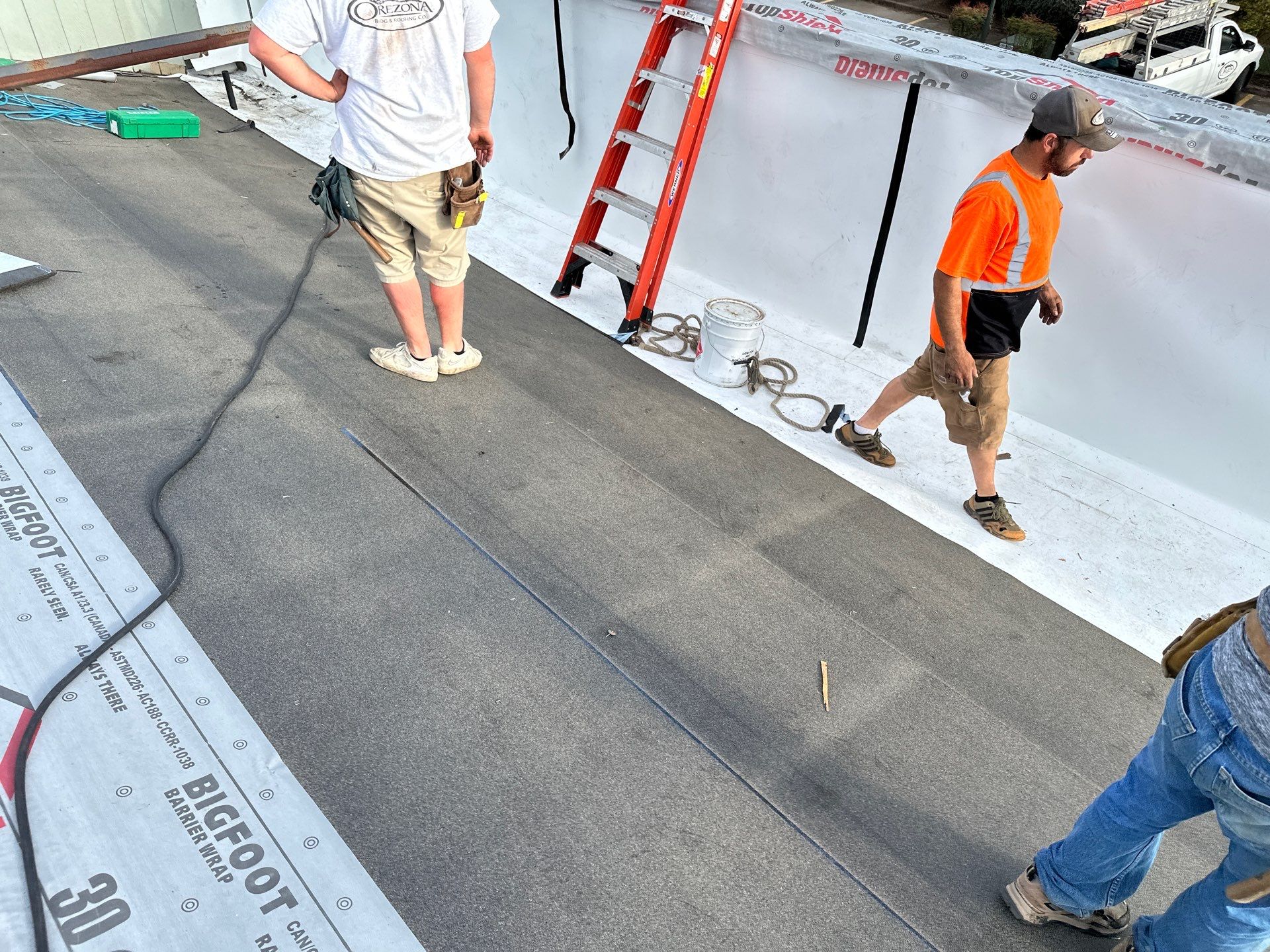 Commercial Roofing Installation using IKO Dynasty & GAF 60Mil TPO by Orezona Building & Roofing Company, Inc.