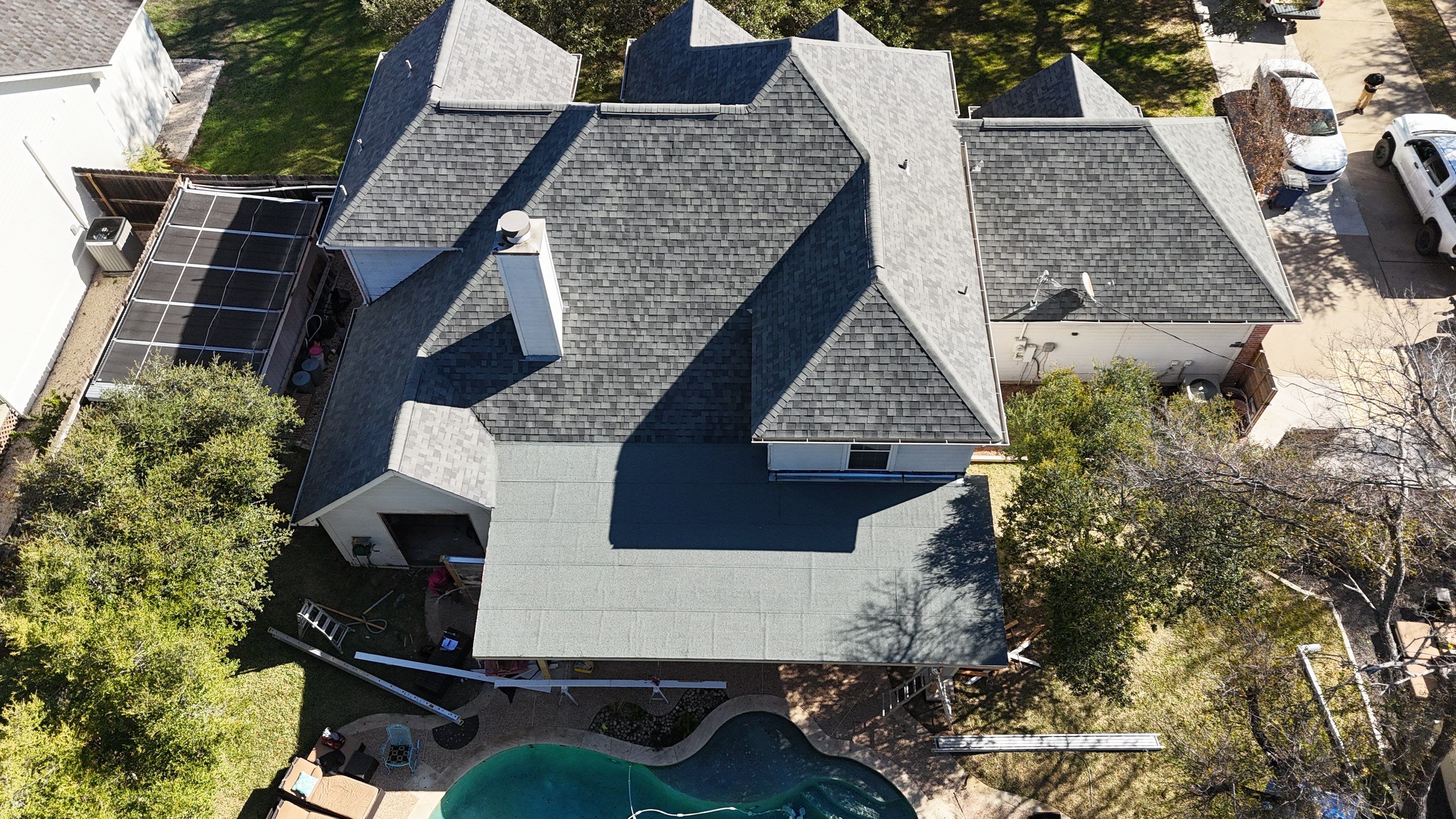 Residential Roof Replacement using Owens Corning - Duration - Estate Gray by Action Exteriors Austin
