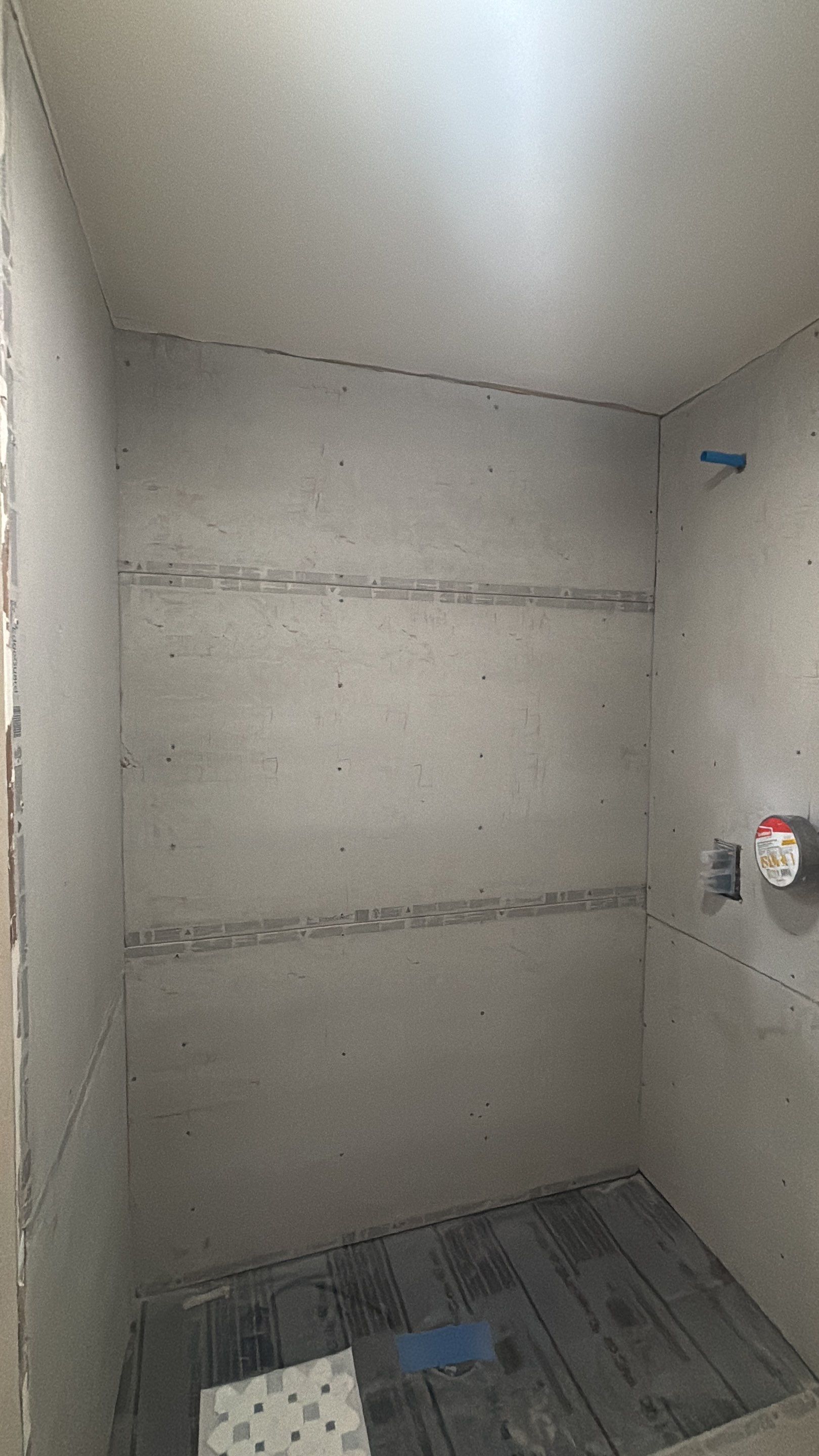 Tub to walk-in shower conversion using Glass door by Prudencio