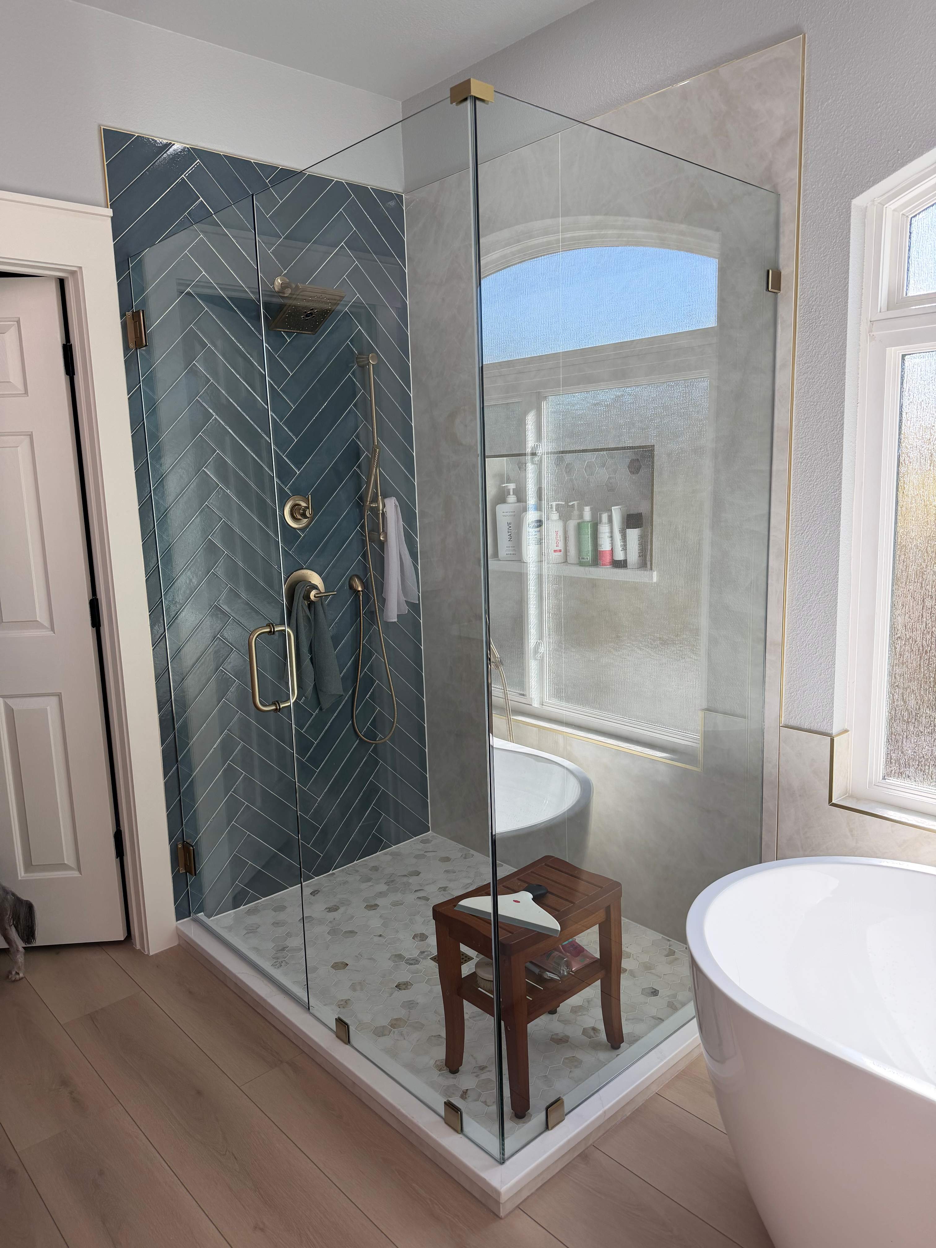 Stone Oak Master Bathroom Before and After by Legacy Bath and Kitchen 