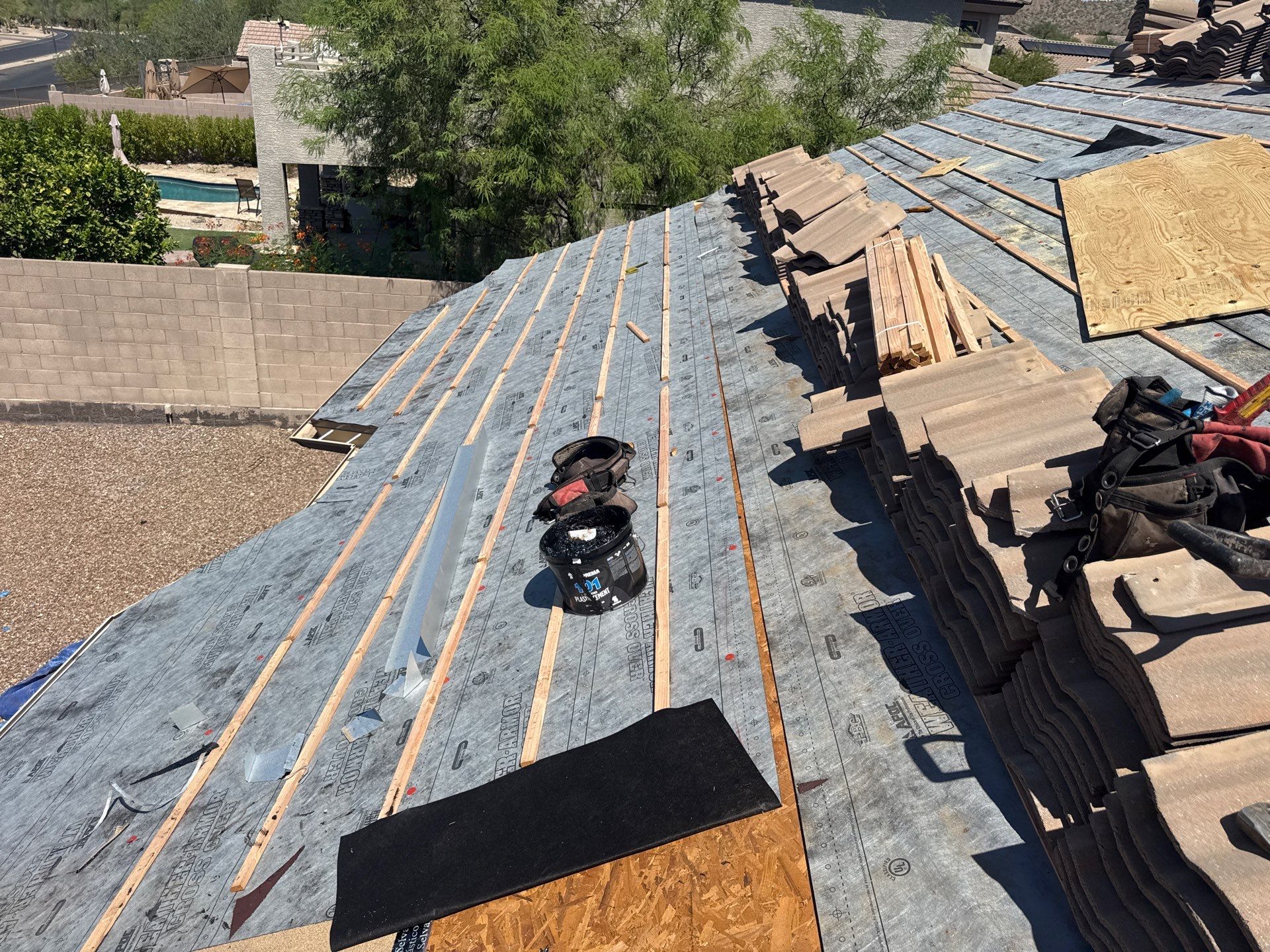 Mesa, AZ Concrete Tile Roof Underlayment Replacement by APM Builders LLC