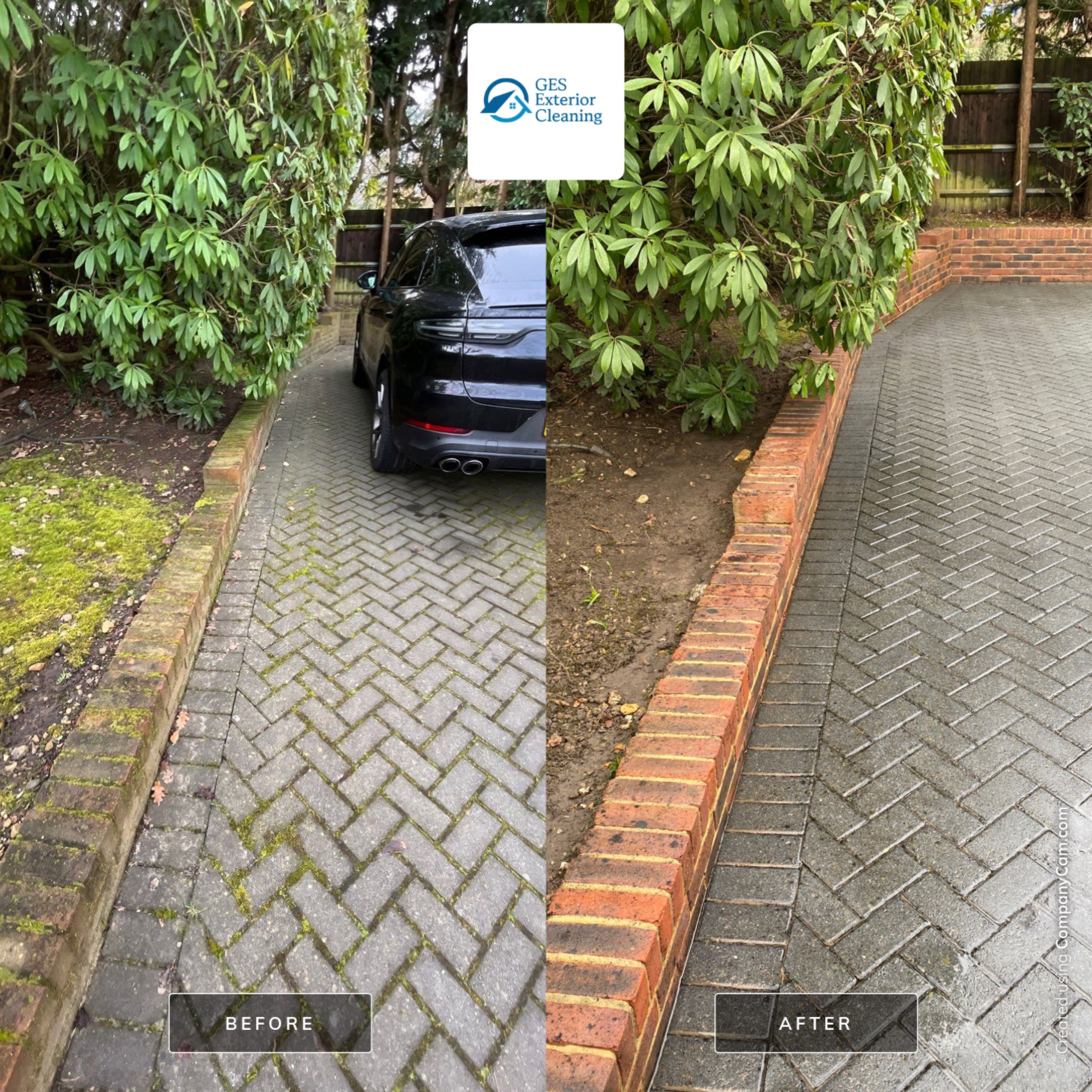 Driveway - Patio - Render Clean using honda 21 ltr/min by Ges Exterior Cleaning ltd