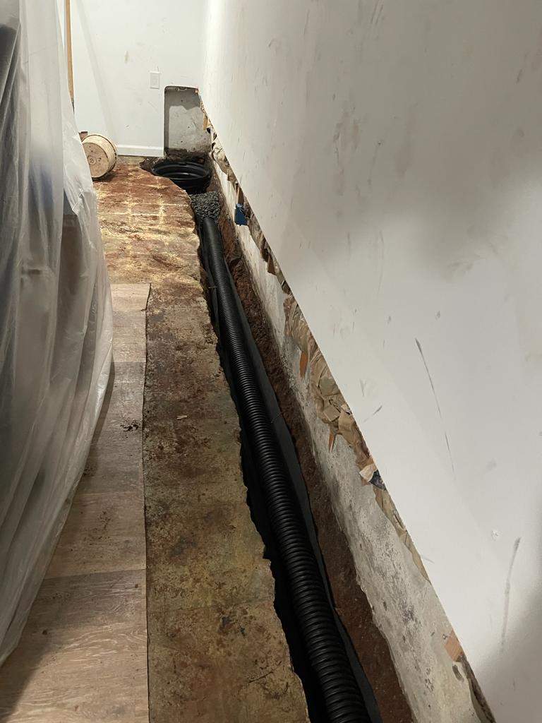 Interior French Drain Job in Lyndhurst, NJ by Pure Service Pro, LLC 