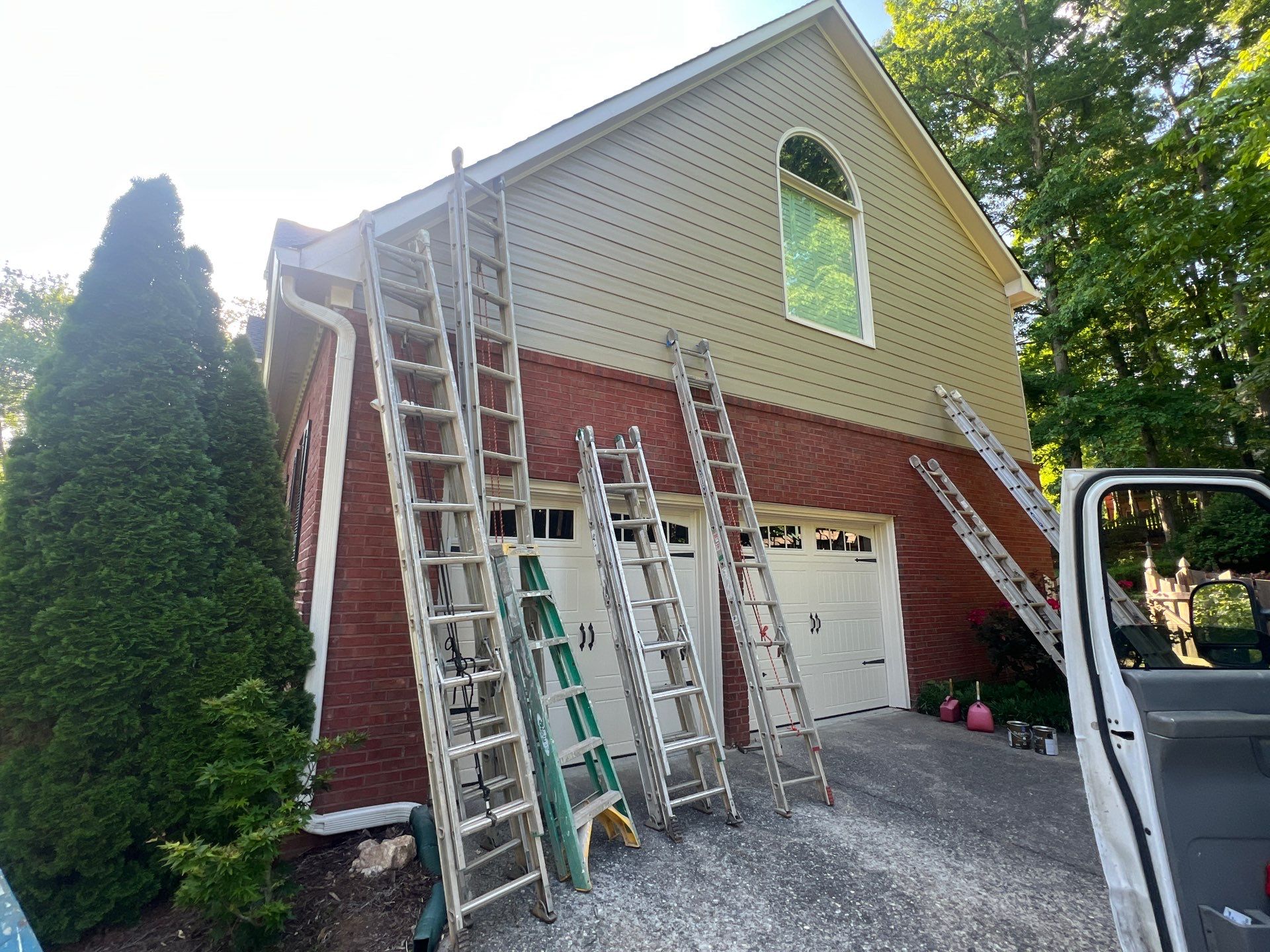 James Hardie Siding Install, Rotten Wood Replacement, Trex Deck Resurface, and Exterior Paint Project in Roswell, GA by Nelson Exteriors 