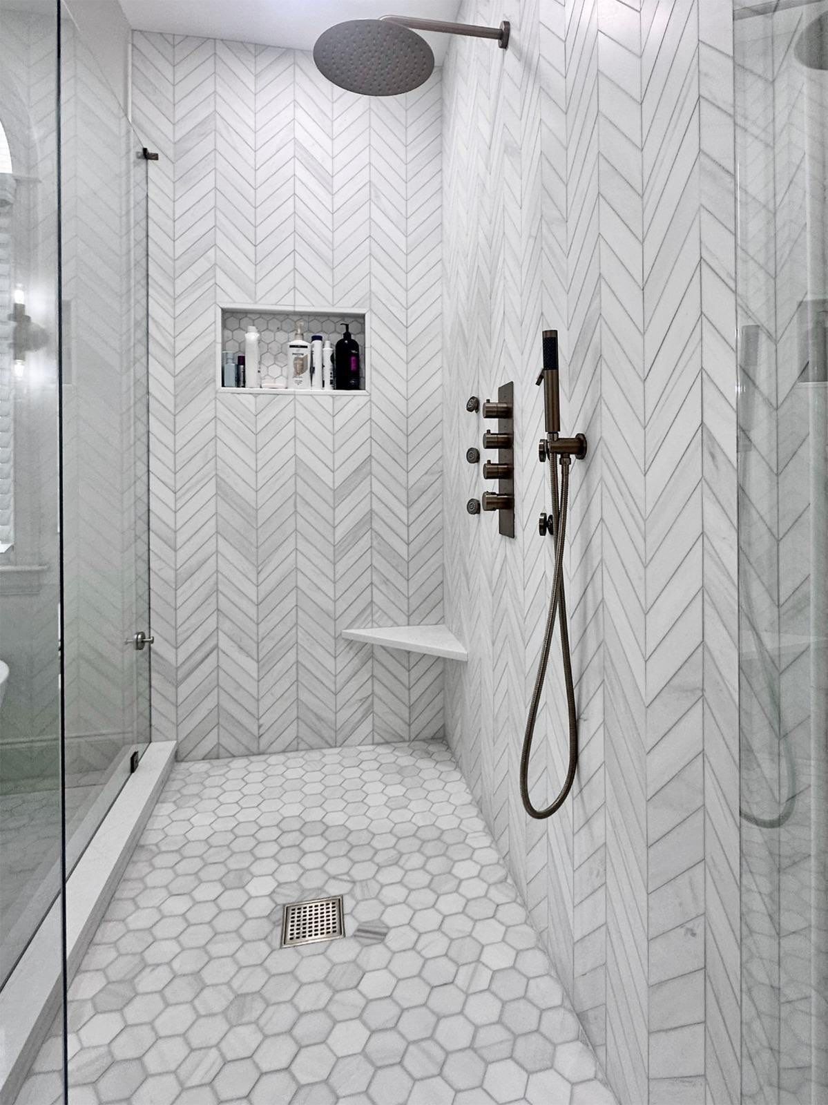 Finished Tiled Bathrooms by Next Step Contracting