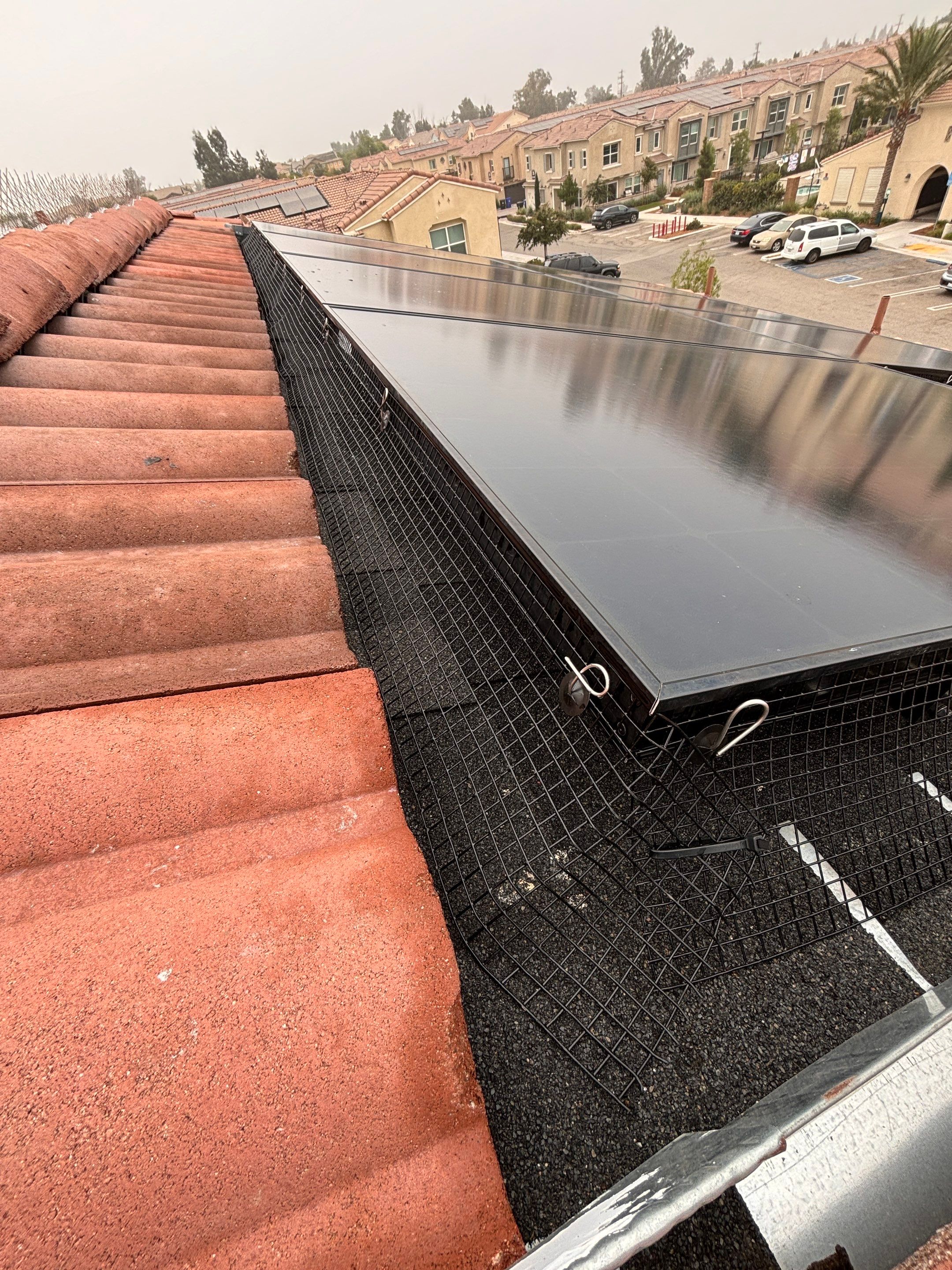 Solar Panel Bird Proofing in Fontana Ca by Palm Coast Solar Cleaning