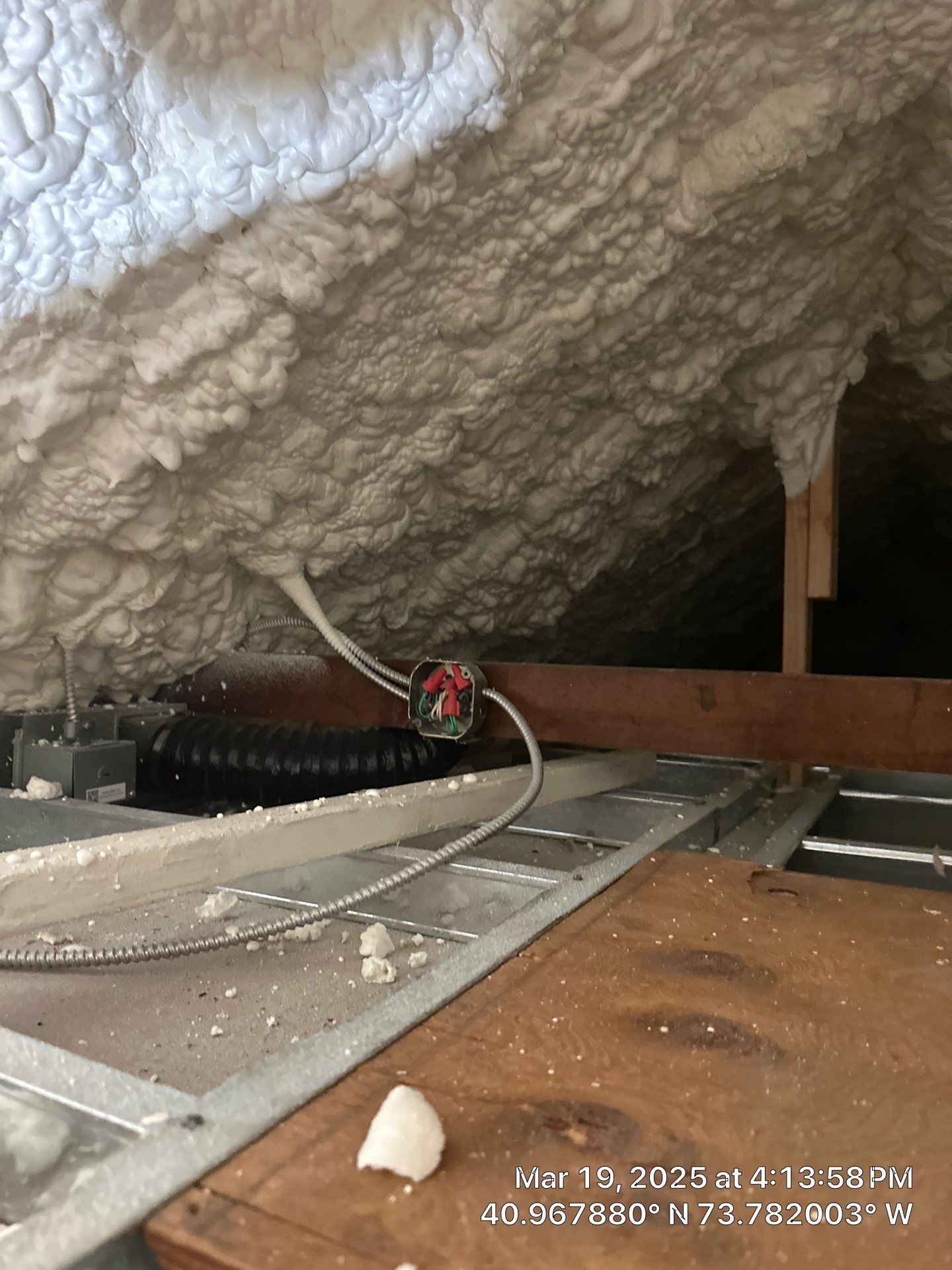 Attic Insulation using open cell spray foam by NYS Foam & Energy