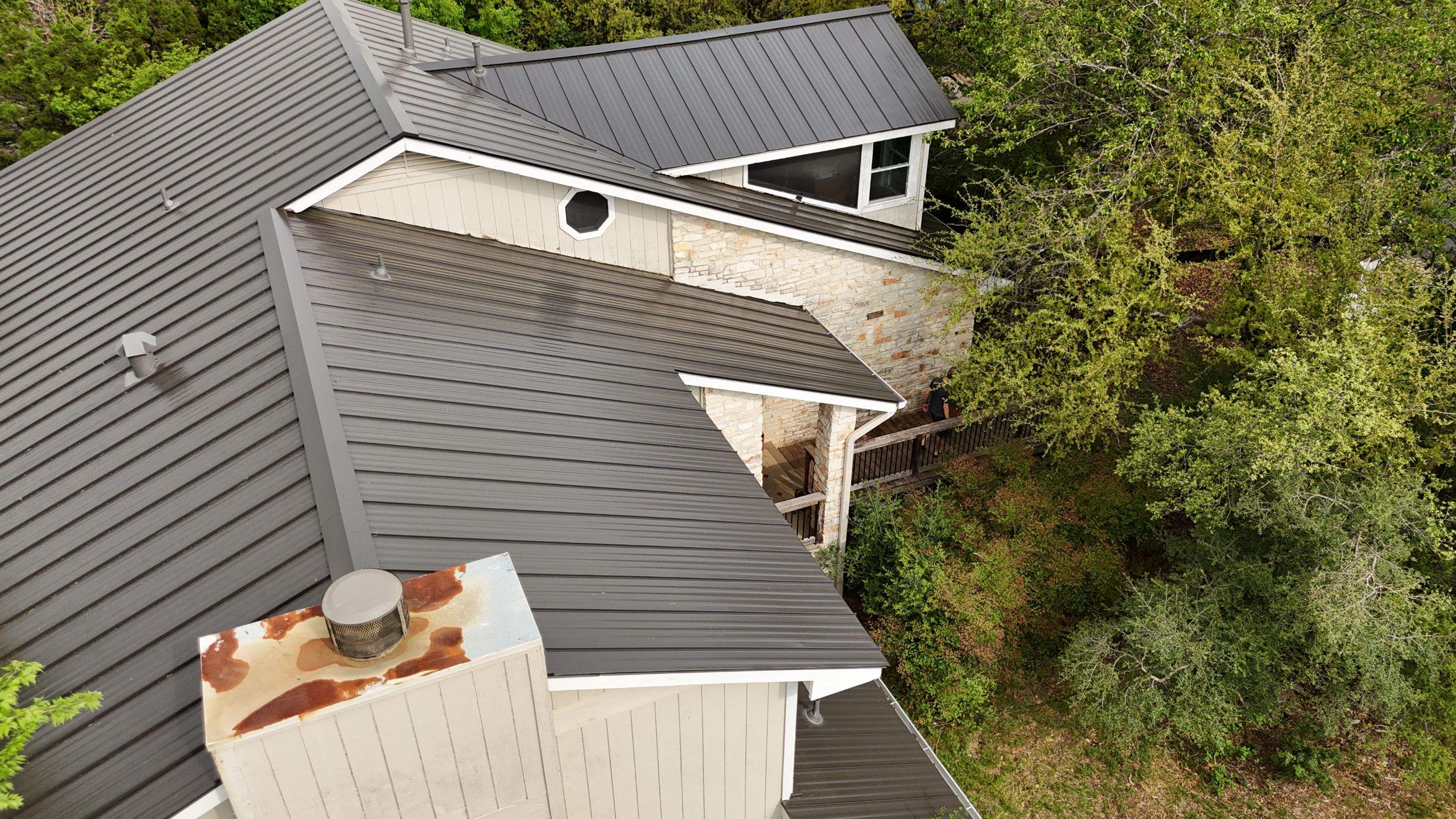 Dark Bronze - L&A Standing Seam with Striations by RoofsOnly.com