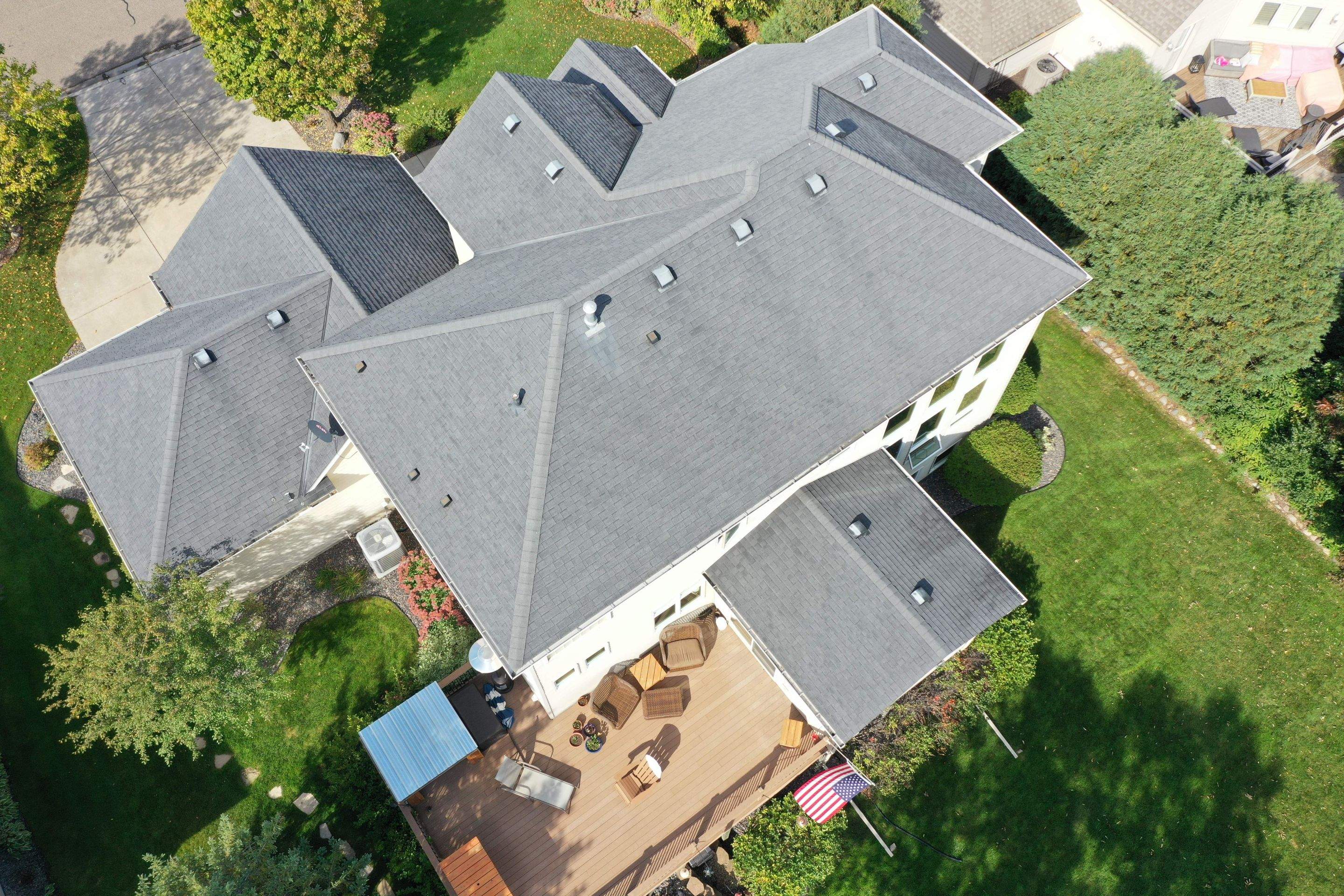 Residential Roofing Installation using Certainteed Landmark Moire Black by MODERN EXTERIOR SYSTEMS
