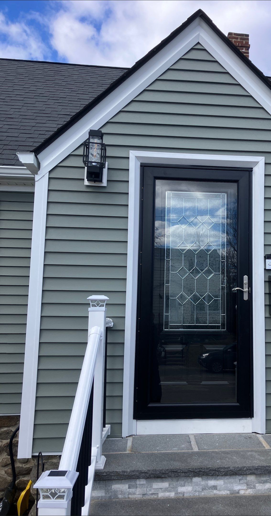 Entry Door Upgrade with Modern Glass Detail by DiGiorgi Roofing and Siding Inc