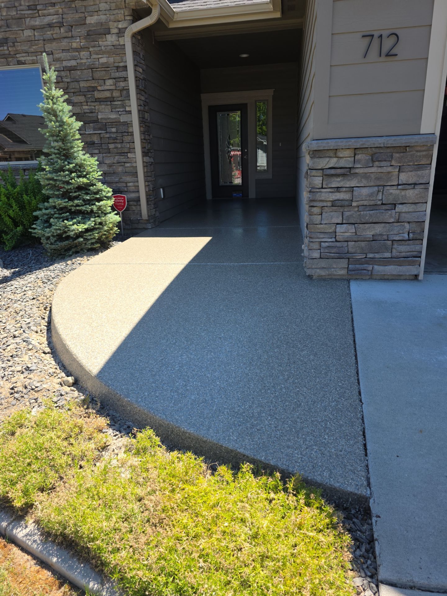 Entryway Transformation using Trail Mix 1/8" Chip by Croc Coatings, LLC