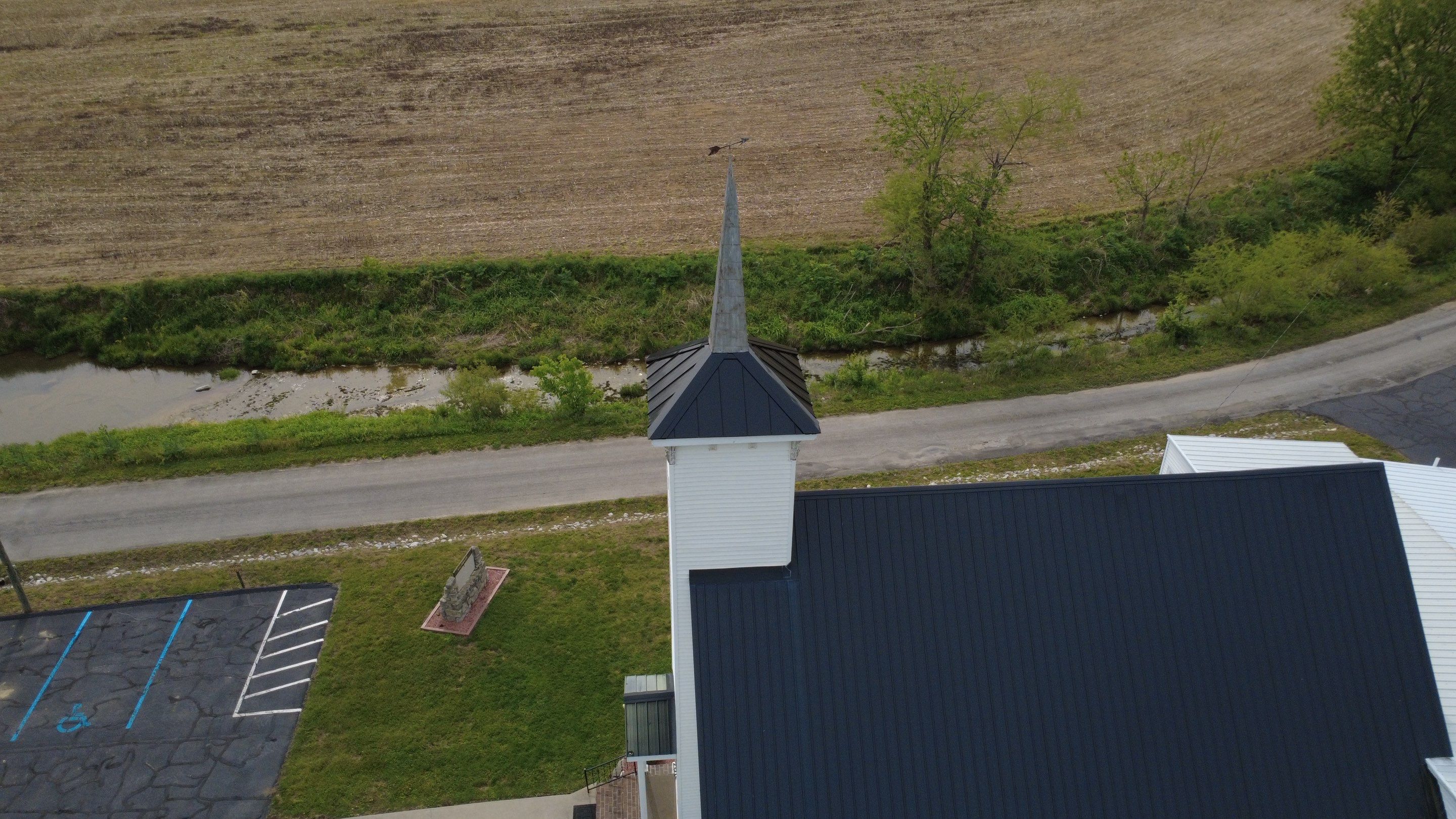 Hustonville Church Steeple Roof Restoration by Stout Exteriors