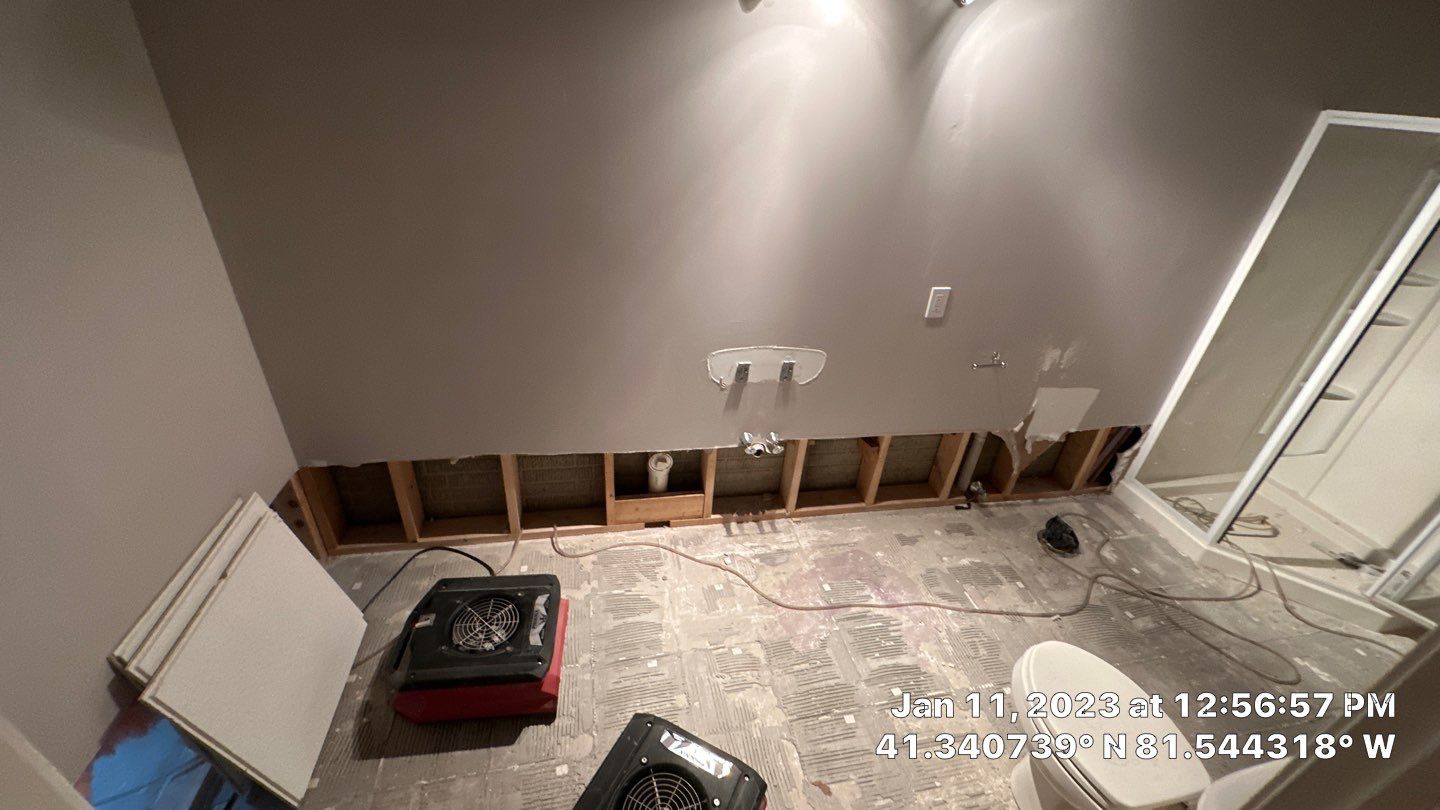Pipe Burst Emergency Mitigation Demo and Dry Down by Absolute Roofing and Construction