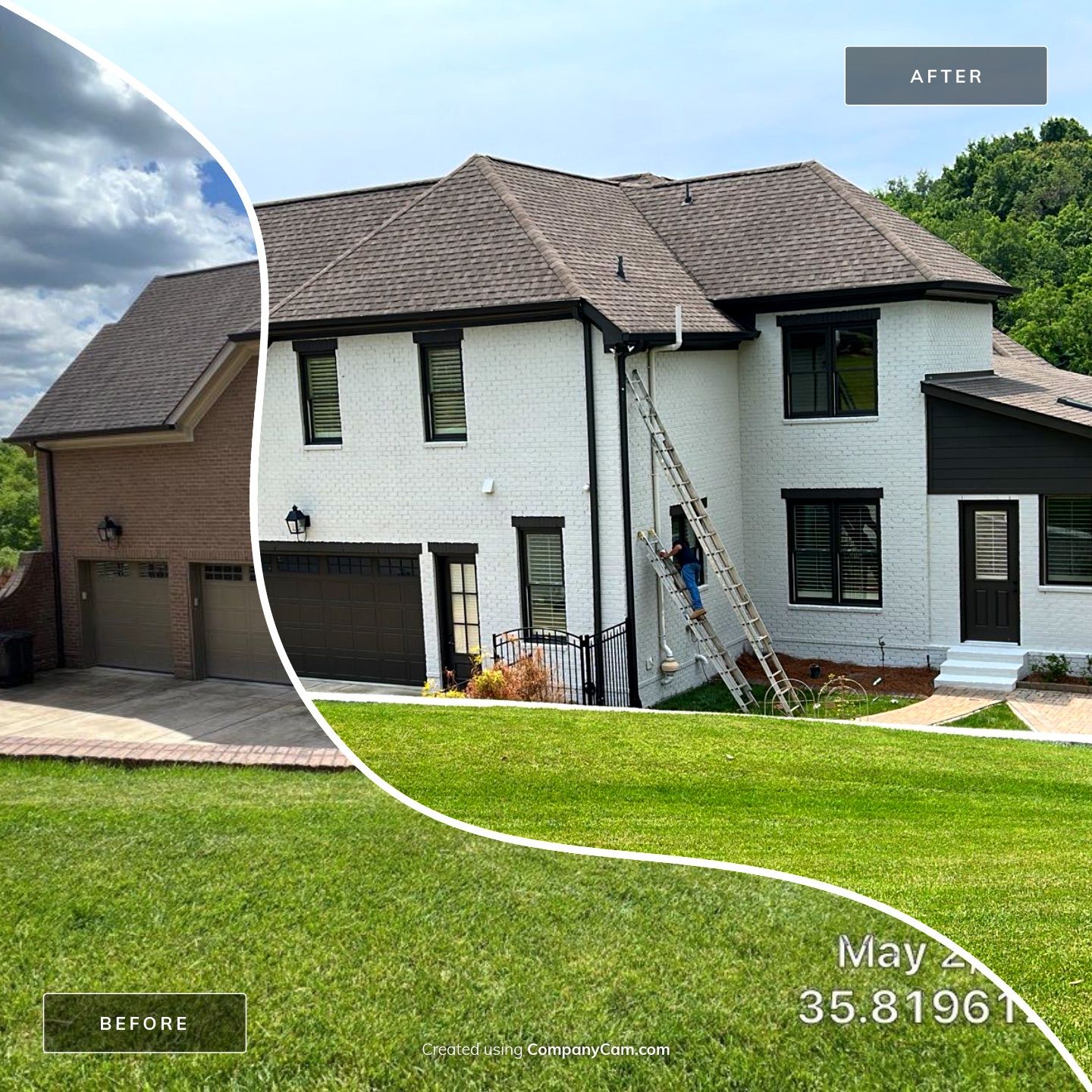 Exterior Painting using Romabio Masonry Flat  by Nashville House Painters 