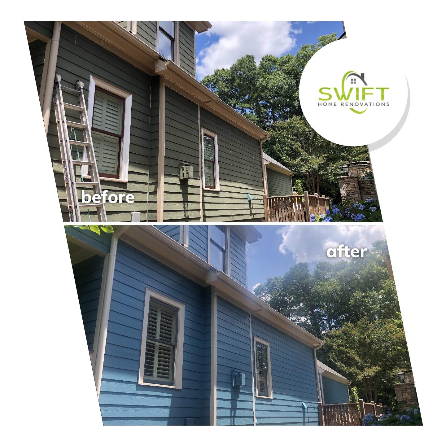 Full Exterior Color Transformation and Painting in Smyrna by Swift Home Renovations