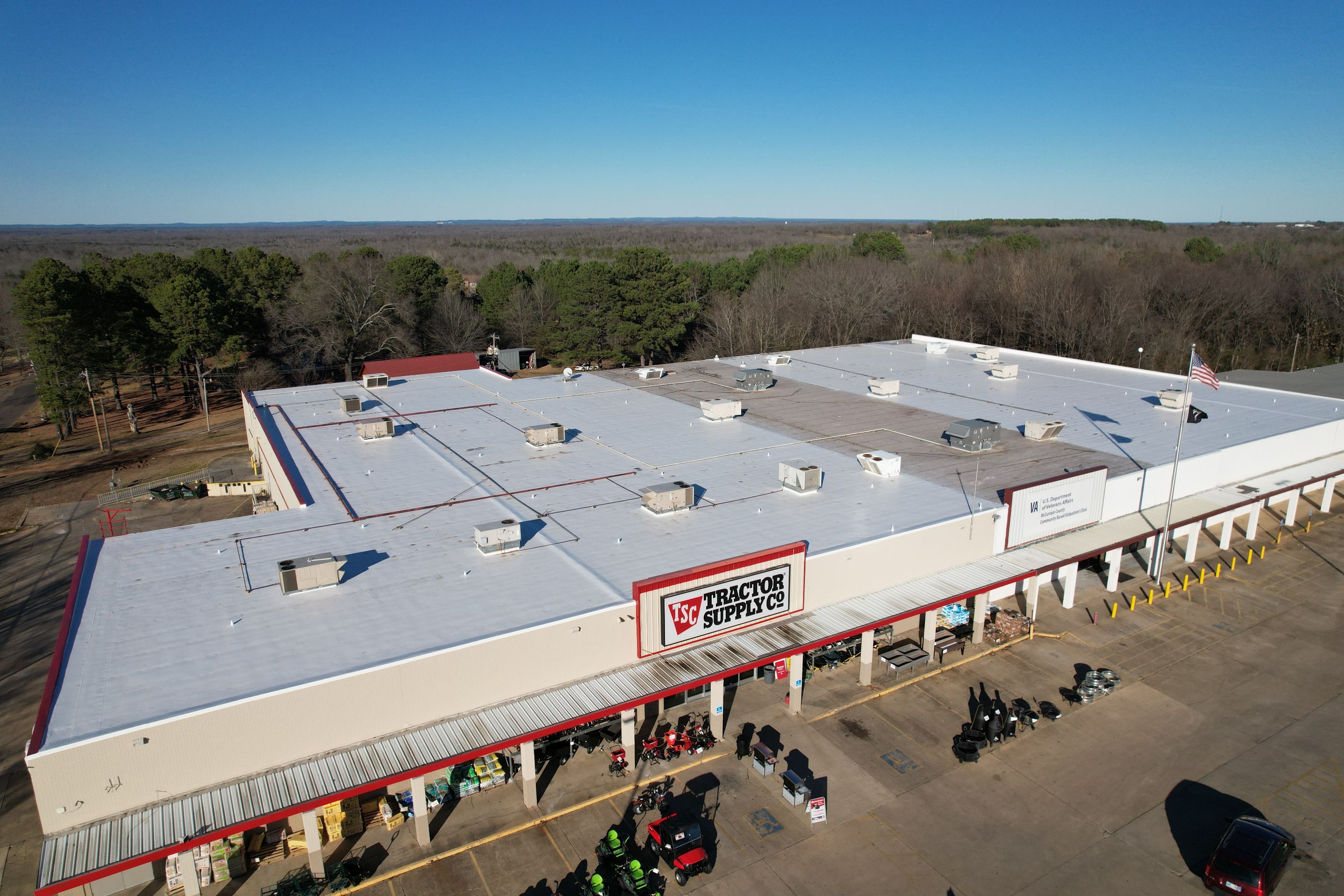 VA Clinic/Tractor Supply in Idabel, Oklahoma by Hostetler Roofing