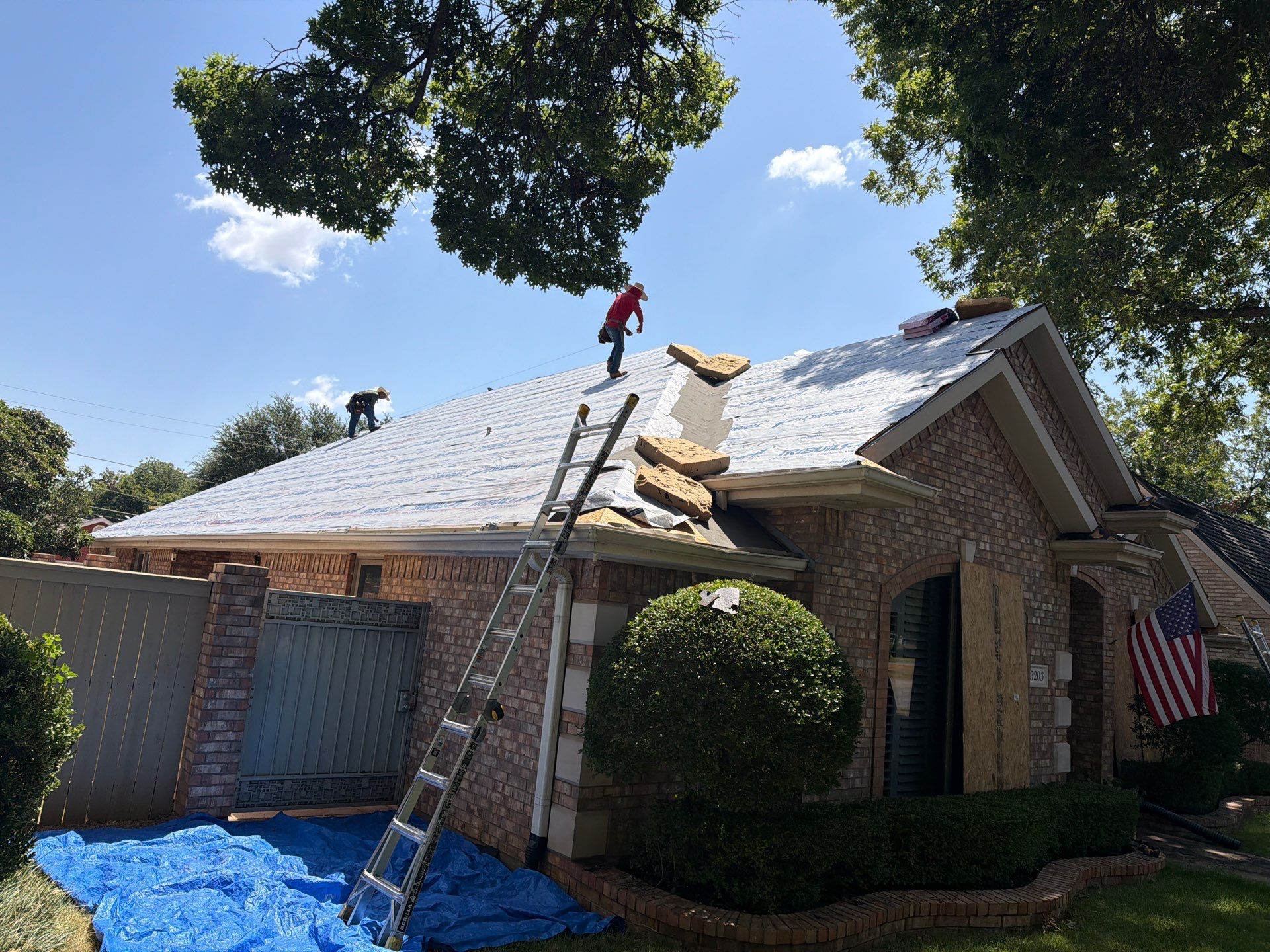 Residential Roof Replacement Featuring New OSB Sheathing in Wichita Falls by Shearman Roofing & Construction