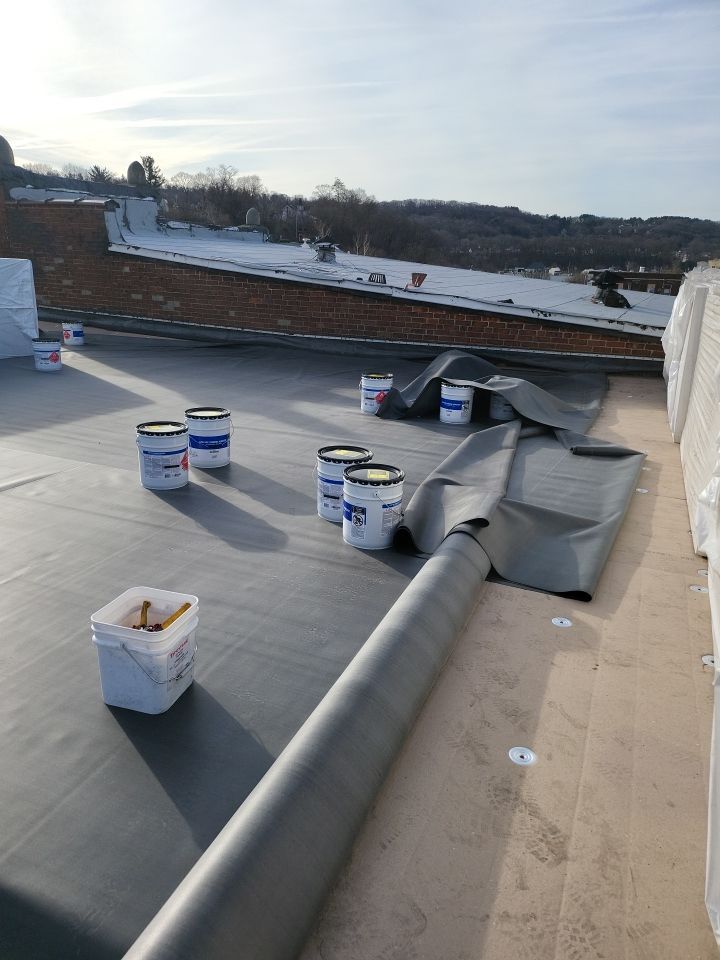 Commercial Roofing Installation using EPDM  by A Plus Exterior