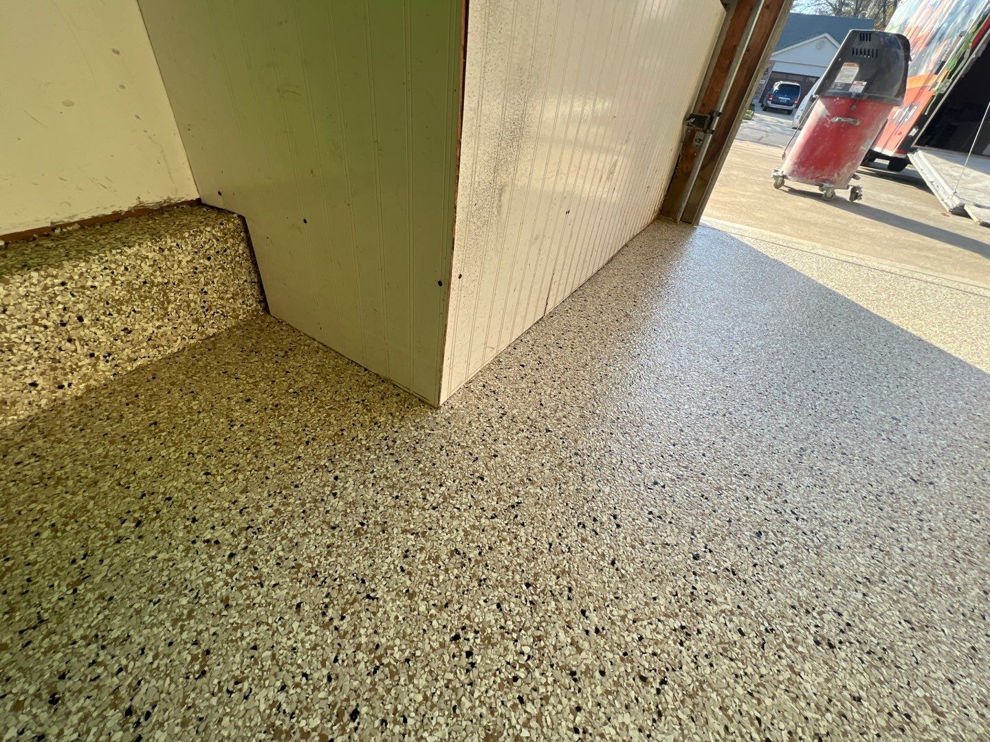 Garage Floor using Driftwood by Your1DayFloor.com