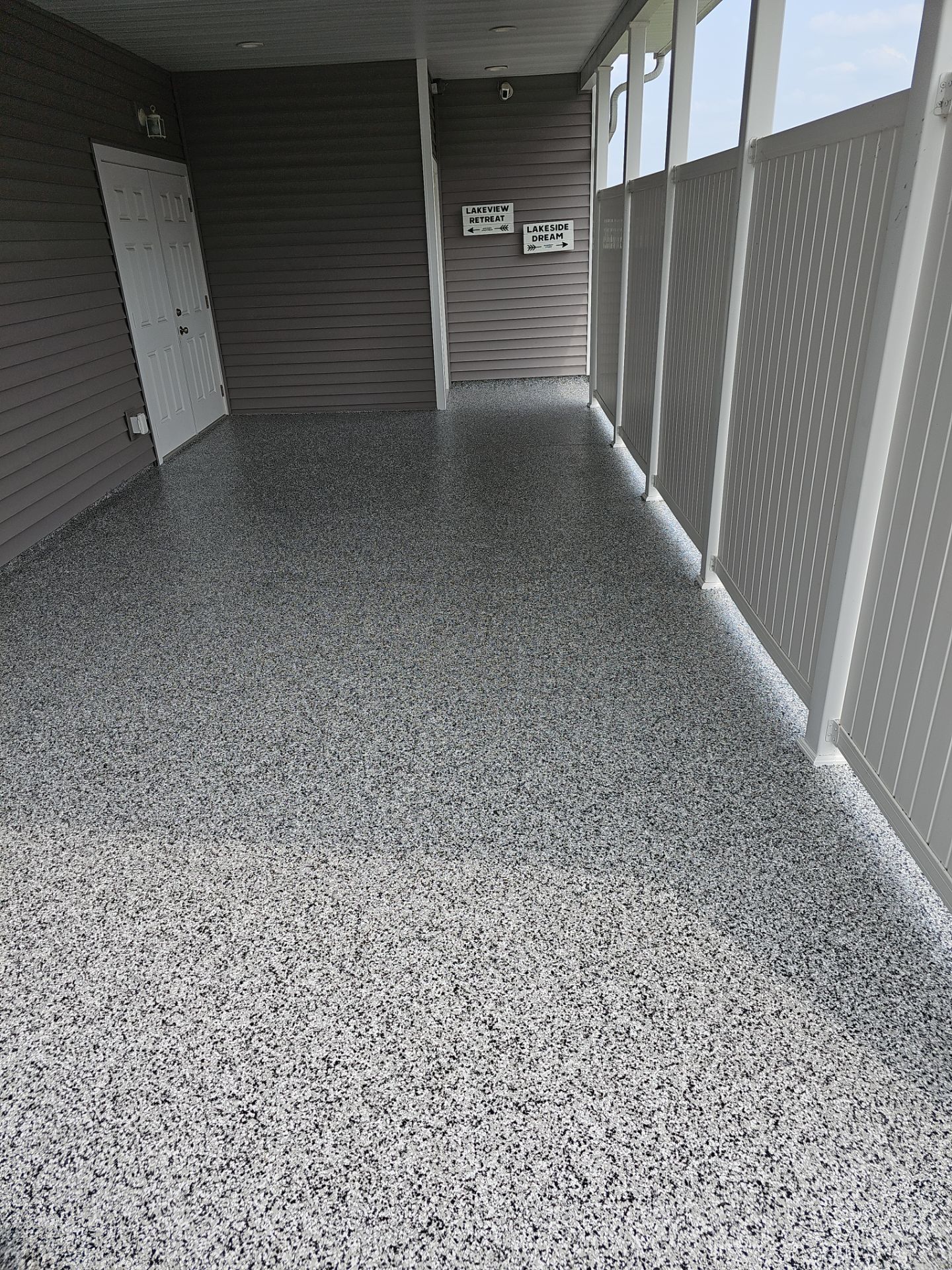 Domino floor coating in Elkhart! by Innovative Spaces / Innovative Concrete Coatings