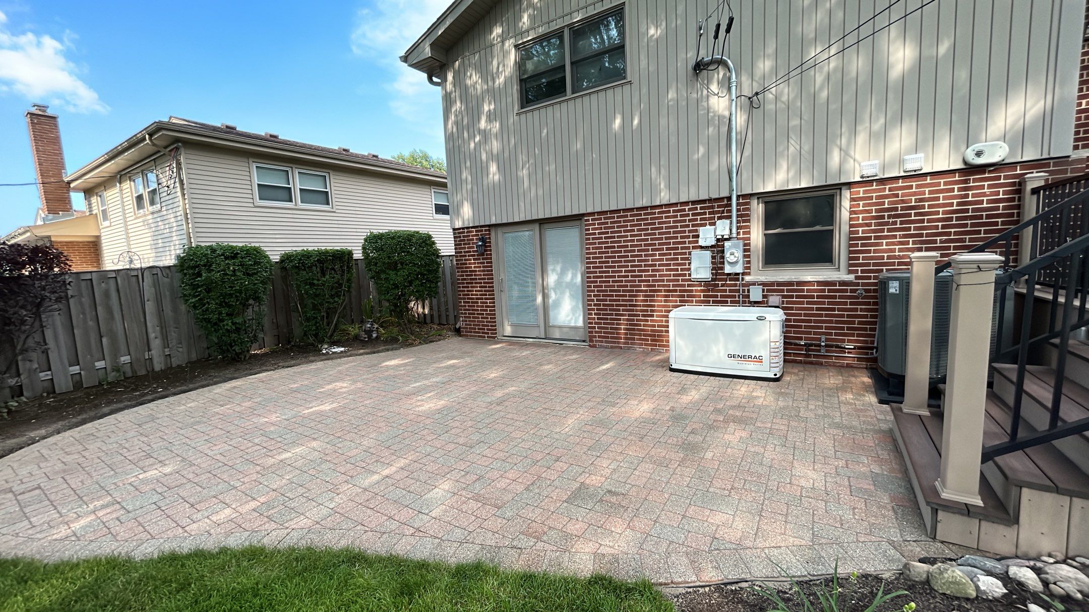 Brick paver clean, sand and seal. using Algaecide, soft wash soap by Northern Power Washing LLC.