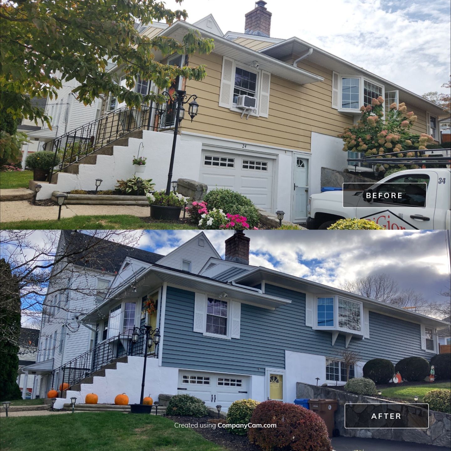 Beautiful Siding update with Cert. Monogram D/4 x 12'6" Clapboard, Wedgewood Blue by DiGiorgi Roofing and Siding Inc