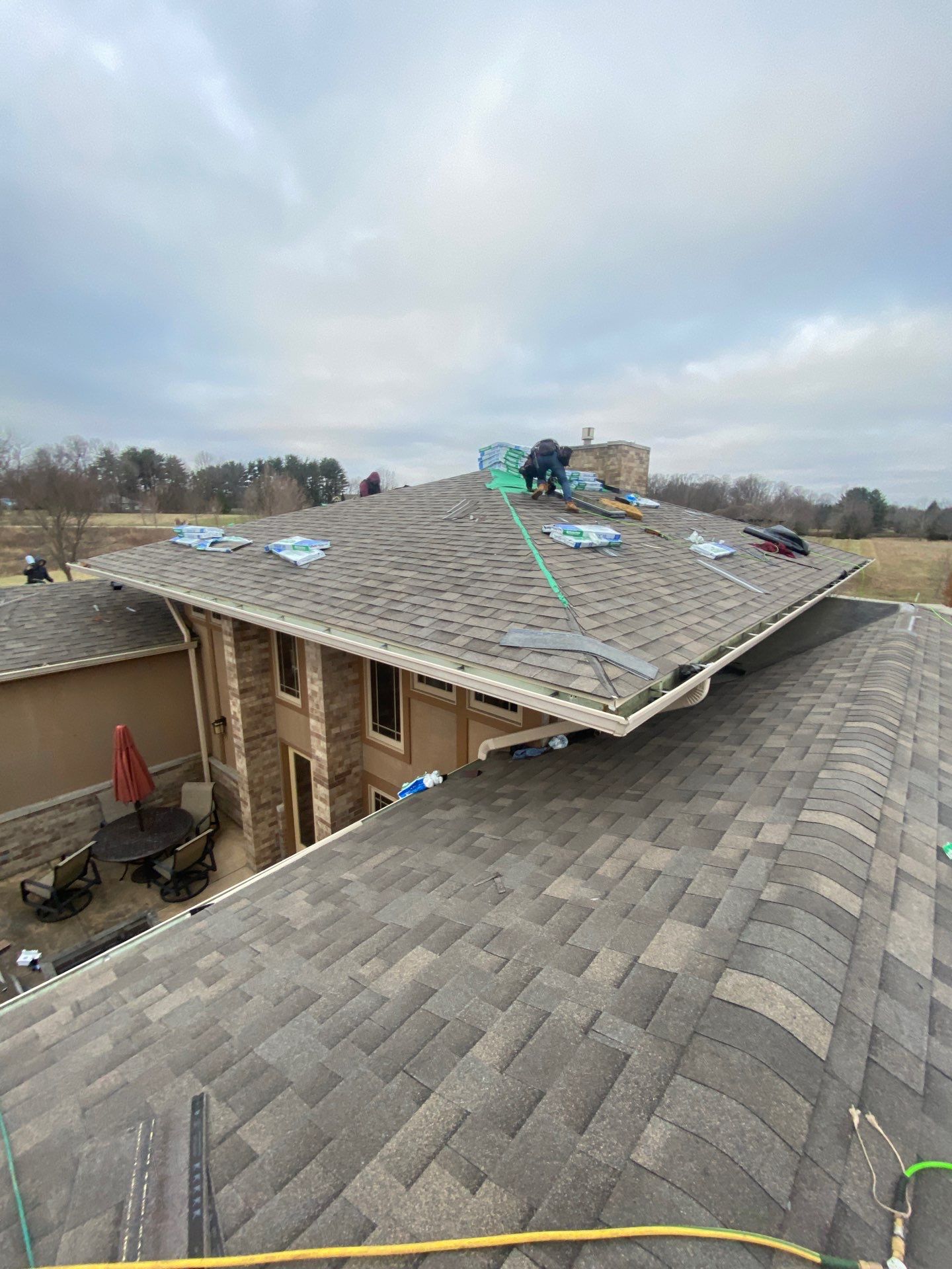 Residential Roofing Installation using Malarkey Vista AR Shingles (Weathered Wood Plus) by Koontz Construction
