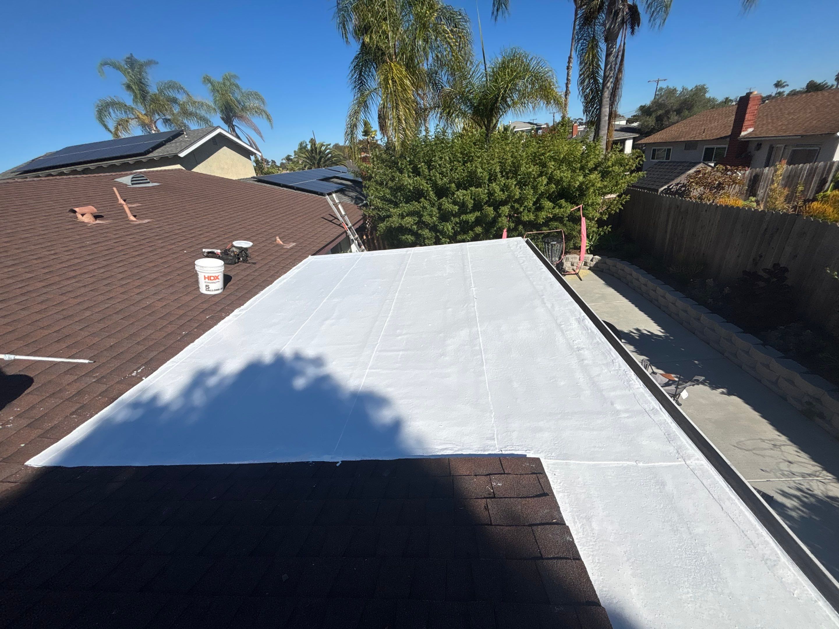 San Diego (Clairemont) Sunroom Roof Silicone Restoration by Zenith Roofing Services