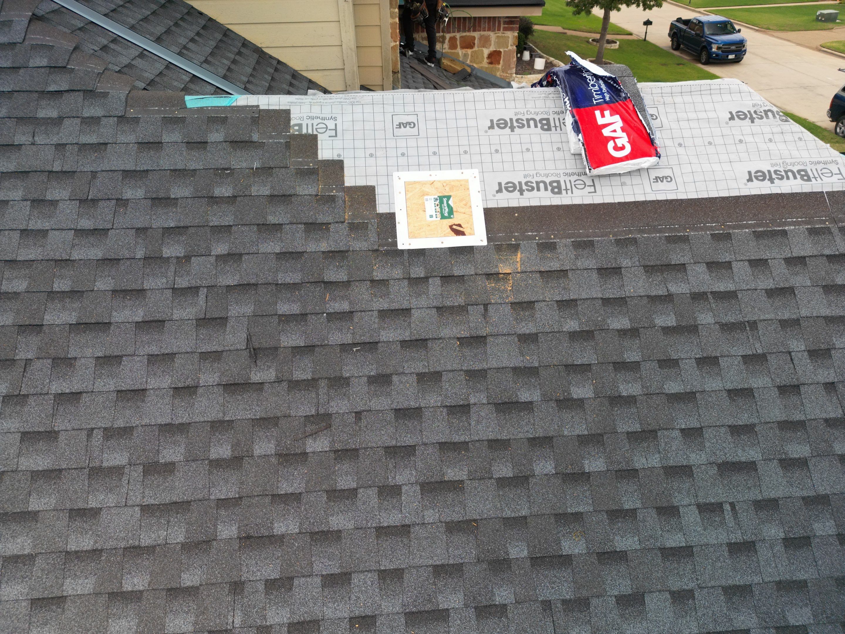 Full Roof Replacement in Mansfield Texas - GAF MasterElite Golden Pledge 25 year Warranty by First United Roofing & Construction