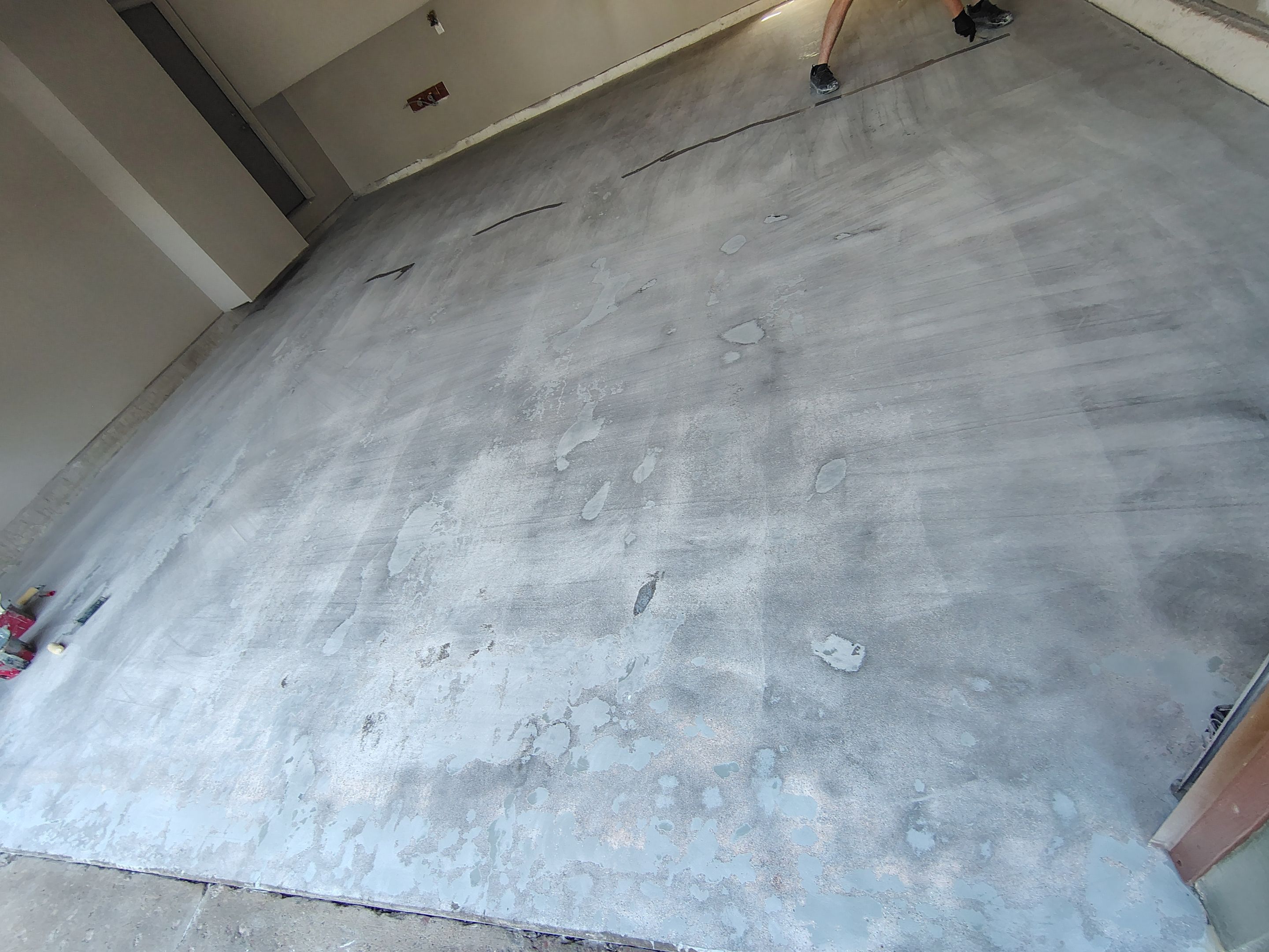Garage Floor Coating with Decorative Flakes in Tea by Select Painting, Coatings & Garage Cabinets