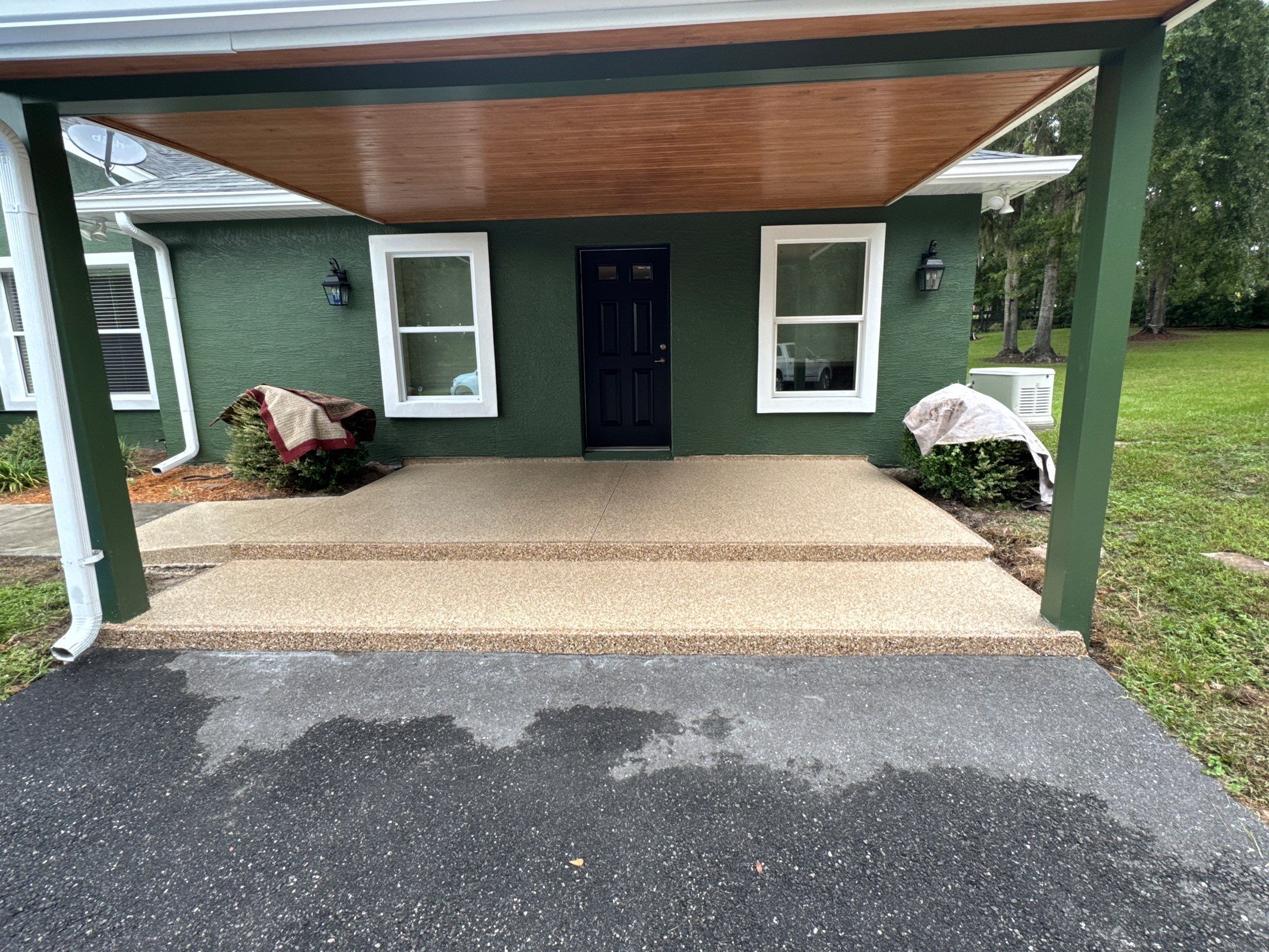 Porch Project in Reddick, FL in Pecan by Cross Creek Concrete Coatings