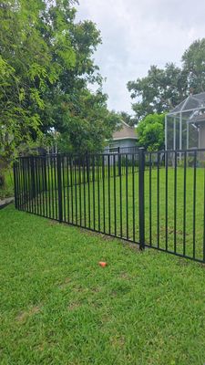 Black Aluminum Picket Fence Installation for Nokomis Waterfront Property