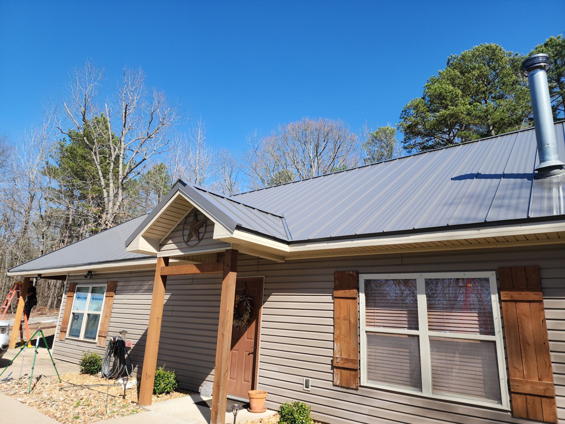 Residential Metal Roof Replacement using Reed's Metals: 26 GA. Standing Seam: Charcoal Grey by Hostetler Roofing