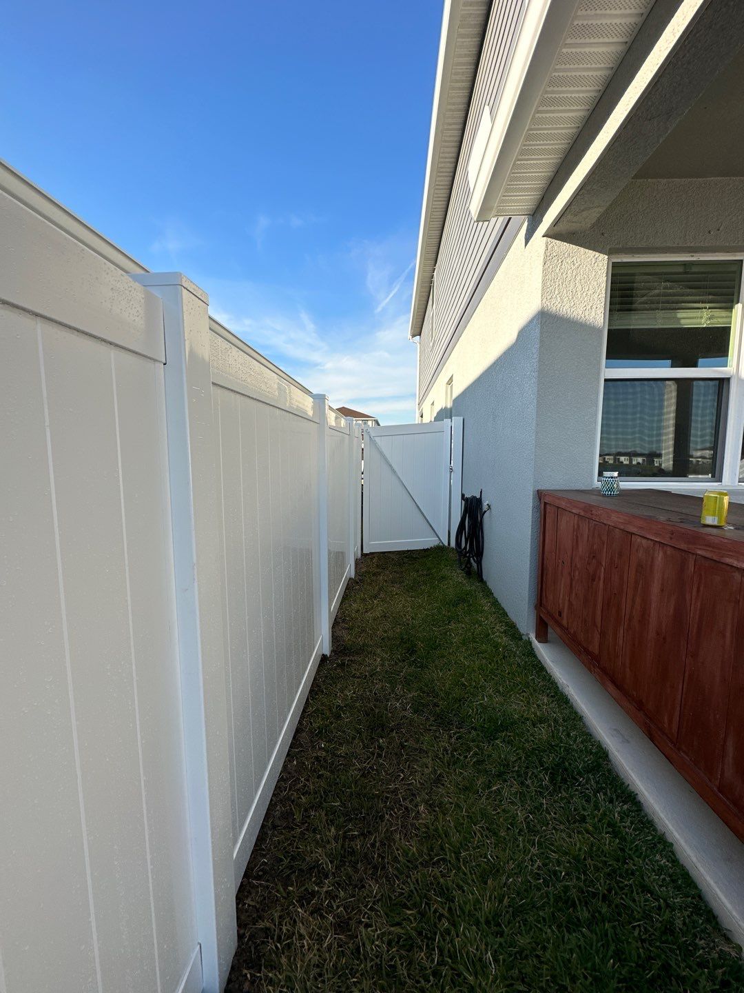 Vinyl Fence Installation using Black 3 Rail Aluminum and Vinyl Privacy Fence  by Asap fence and gates, LLC