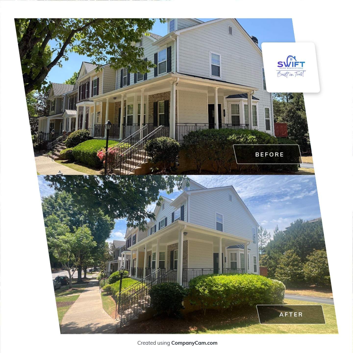 Exterior Painting and Facade Refresh for Suwanee Multi-Story Home by Swift Home Renovations