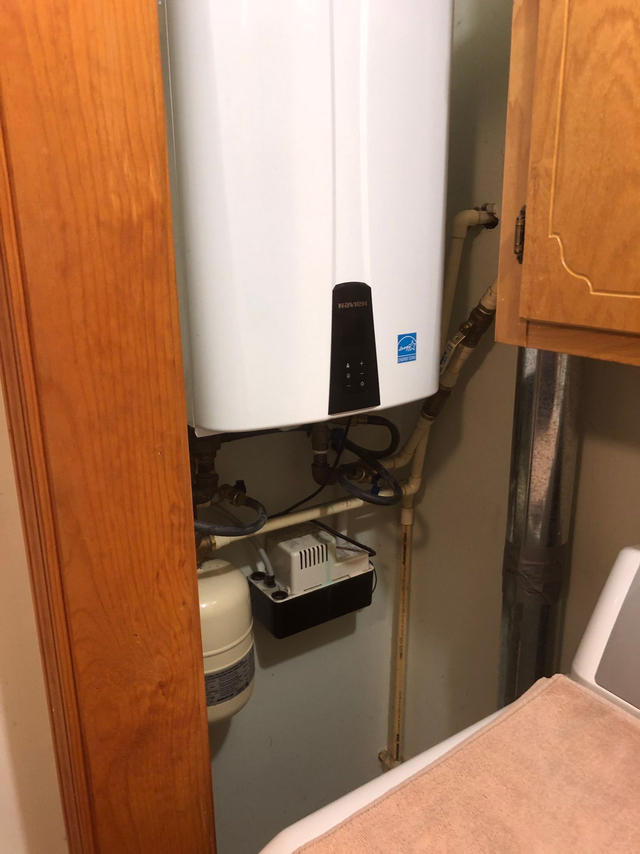 Water Heater Installation using Navien Tankless High Efficiency Gas Water Heater by JN Electrical Temperature Control, Inc.
