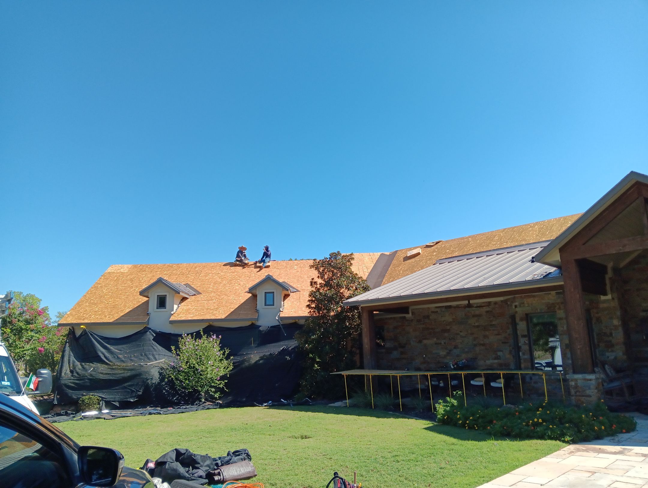 Insurance Claim Roof and Gutters using Certainteed Landmark Weathered Wood by Tex-Line Roofing