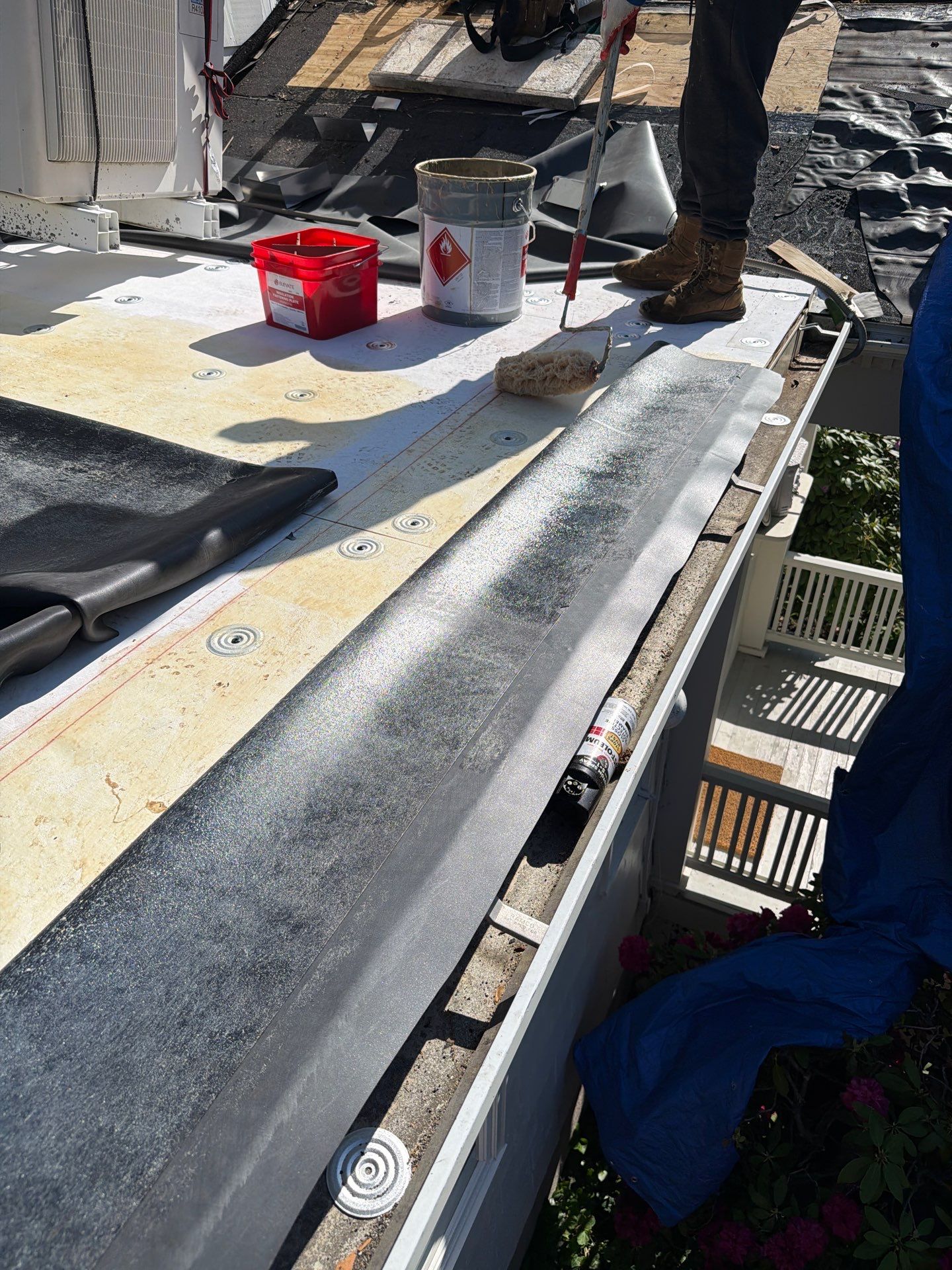 Owens Corning Duration: Slatestone Gray + Cedar Shingles + EPDM in Middletown by Golden Shield Roofing