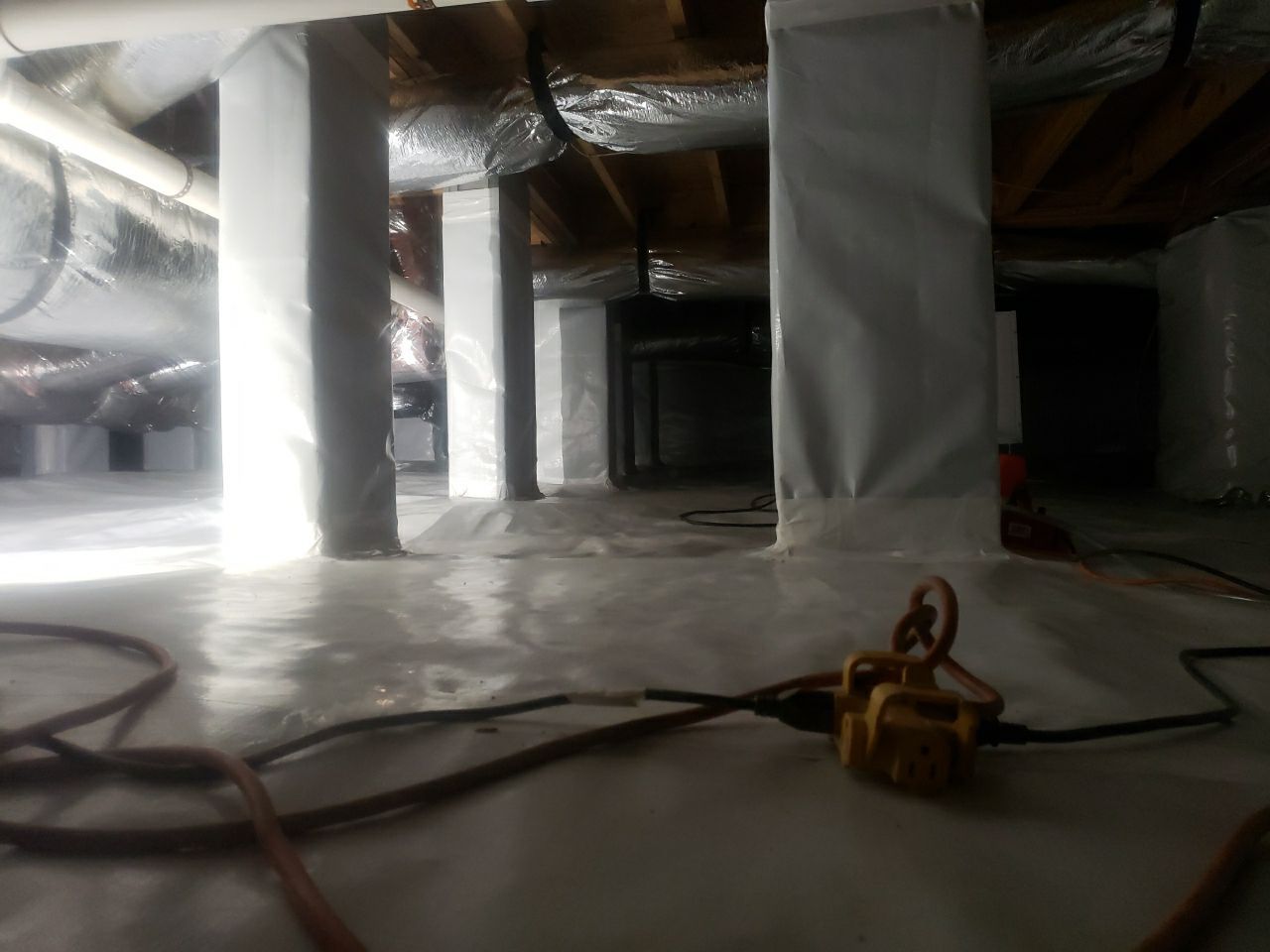 Crawl space encapsulation and exterior drainage by Power Wash Masters LLC
