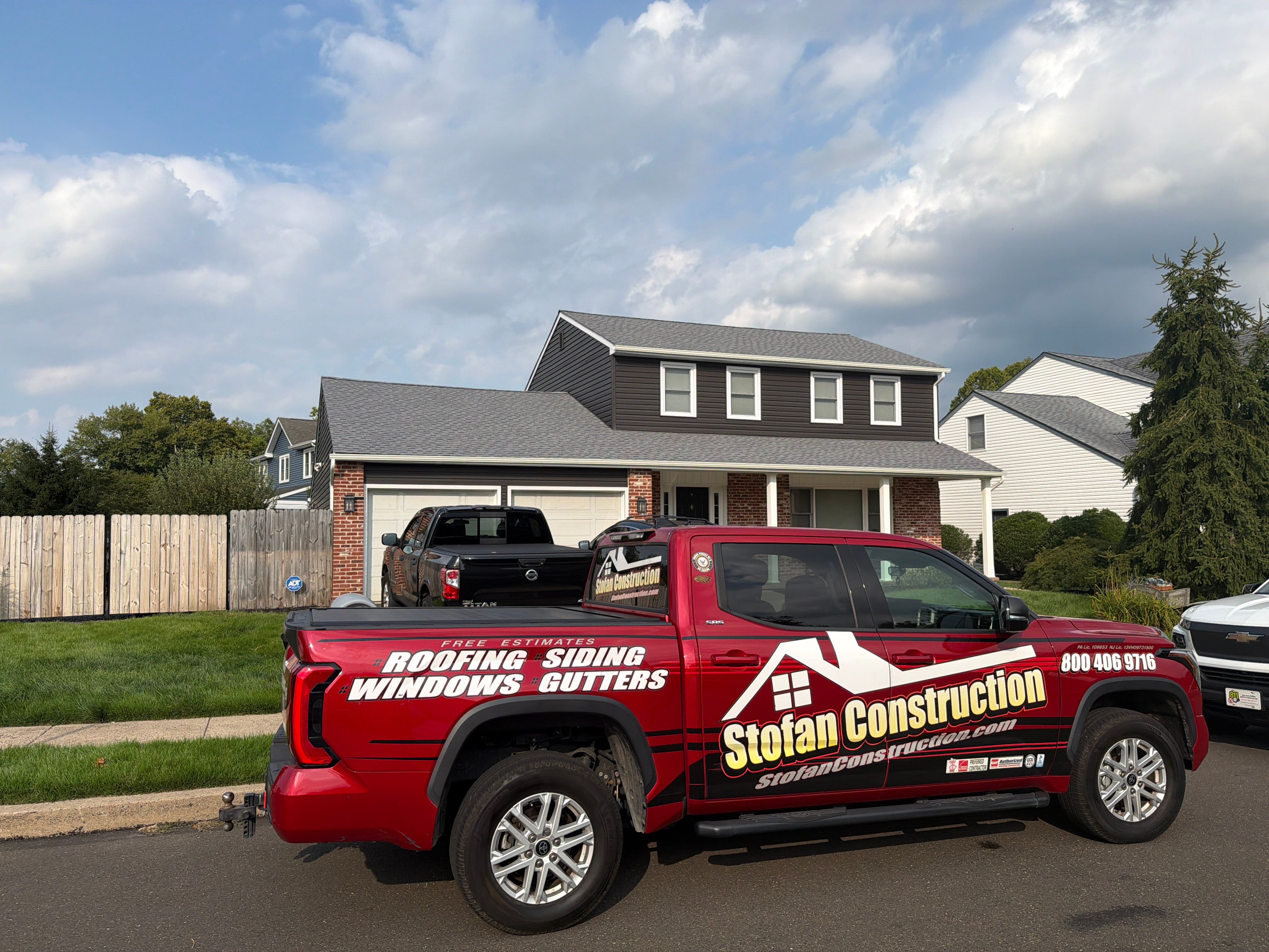 Fairless Hills Exterior Remodel with GAF Roofing and Charcoal Vinyl Siding by Stofan Construction LLC
